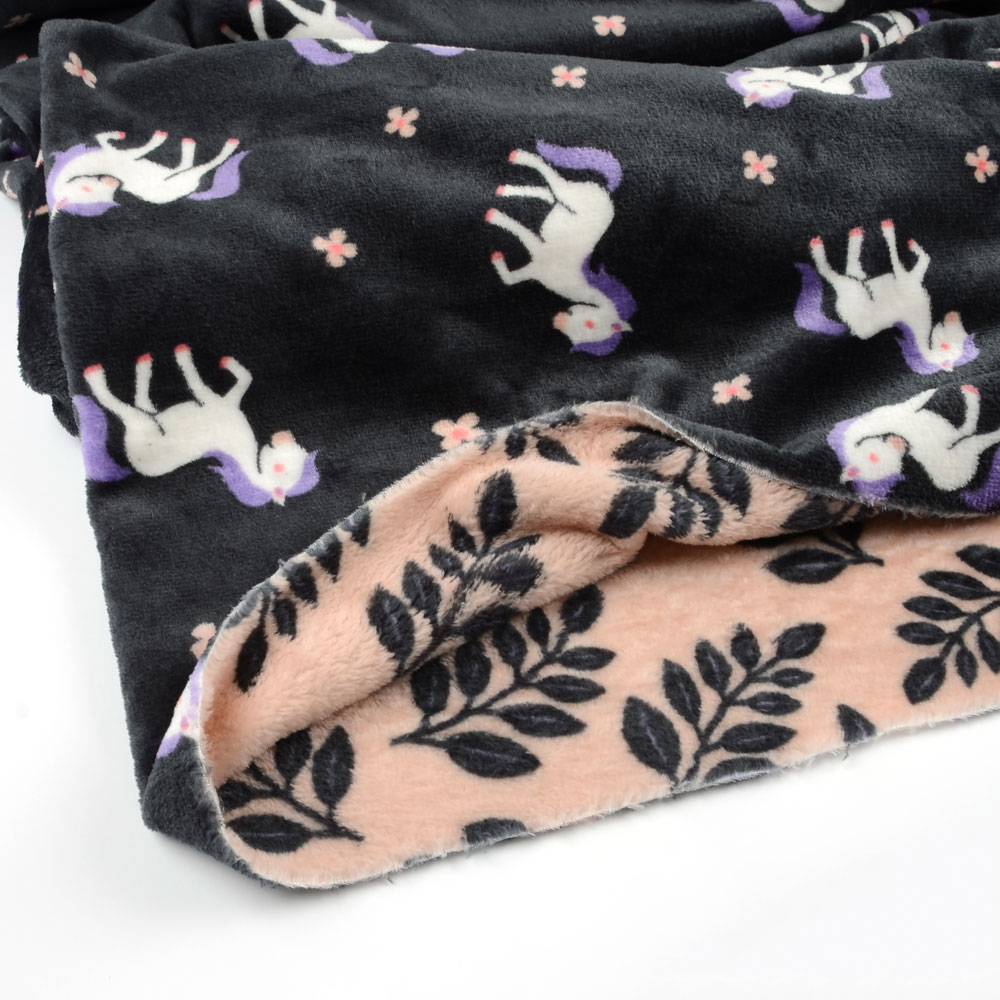 CUDDLE FLEECE - UNICORN/LEAF - 3