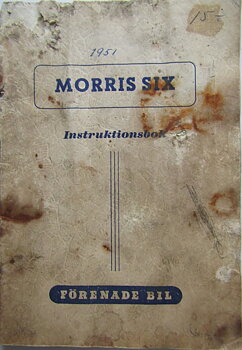 1951 Morris Six Instruktionsbok svensk