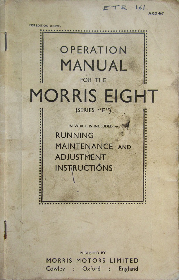 1953 Morris Eigt Series E Operation Manual