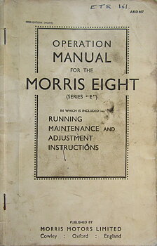 1953 Morris Eigt Series E Operation Manual