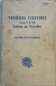 1964 Morris Oxford Serie V & VI Saloon og Traveller Instruktionsbog