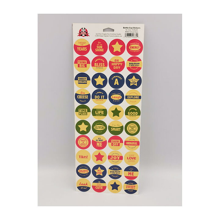 Design Originals Bottle Cap Stickers - School Days
