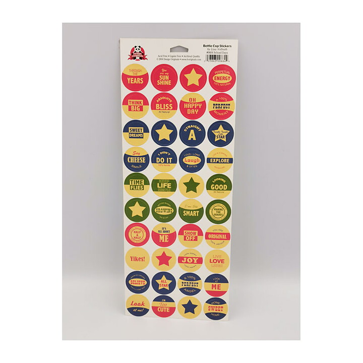 Design Originals Bottle Cap Stickers - School Days