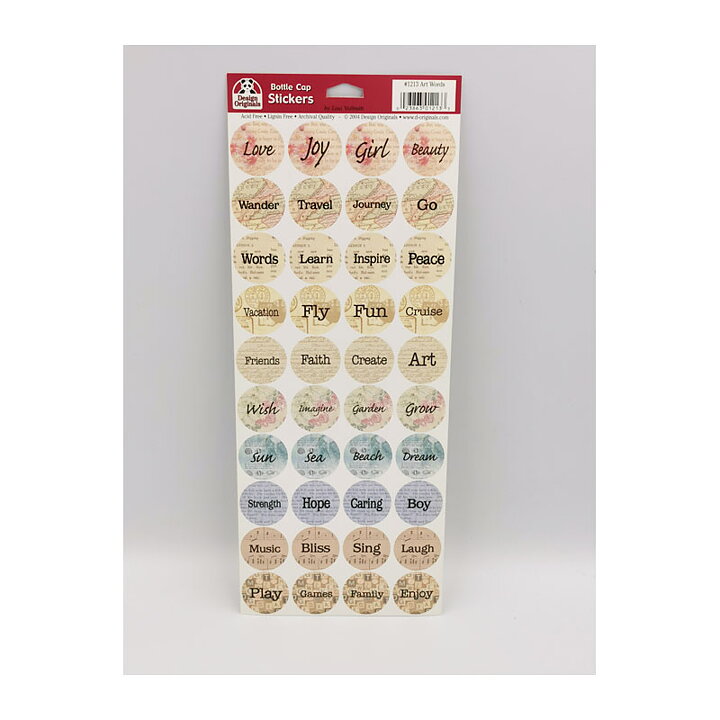 Design Originals Bottle Cap Stickers - Art Words