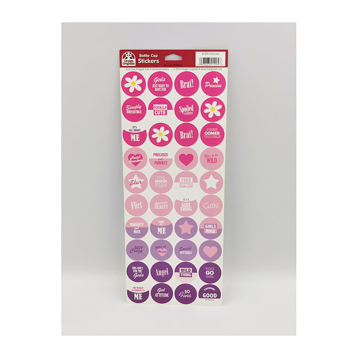 Design Originals Bottle Cap Stickers - Princess