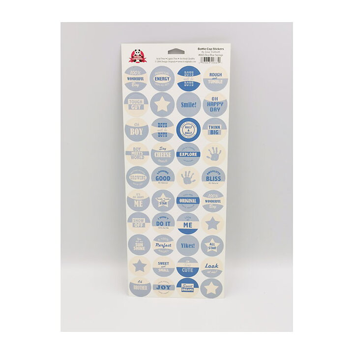 Design Originals Bottle Cap Stickers - Boy Blue Sayings