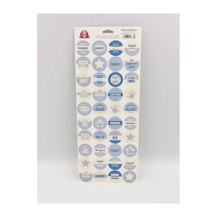 Design Originals Bottle Cap Stickers - Boy Blue Sayings