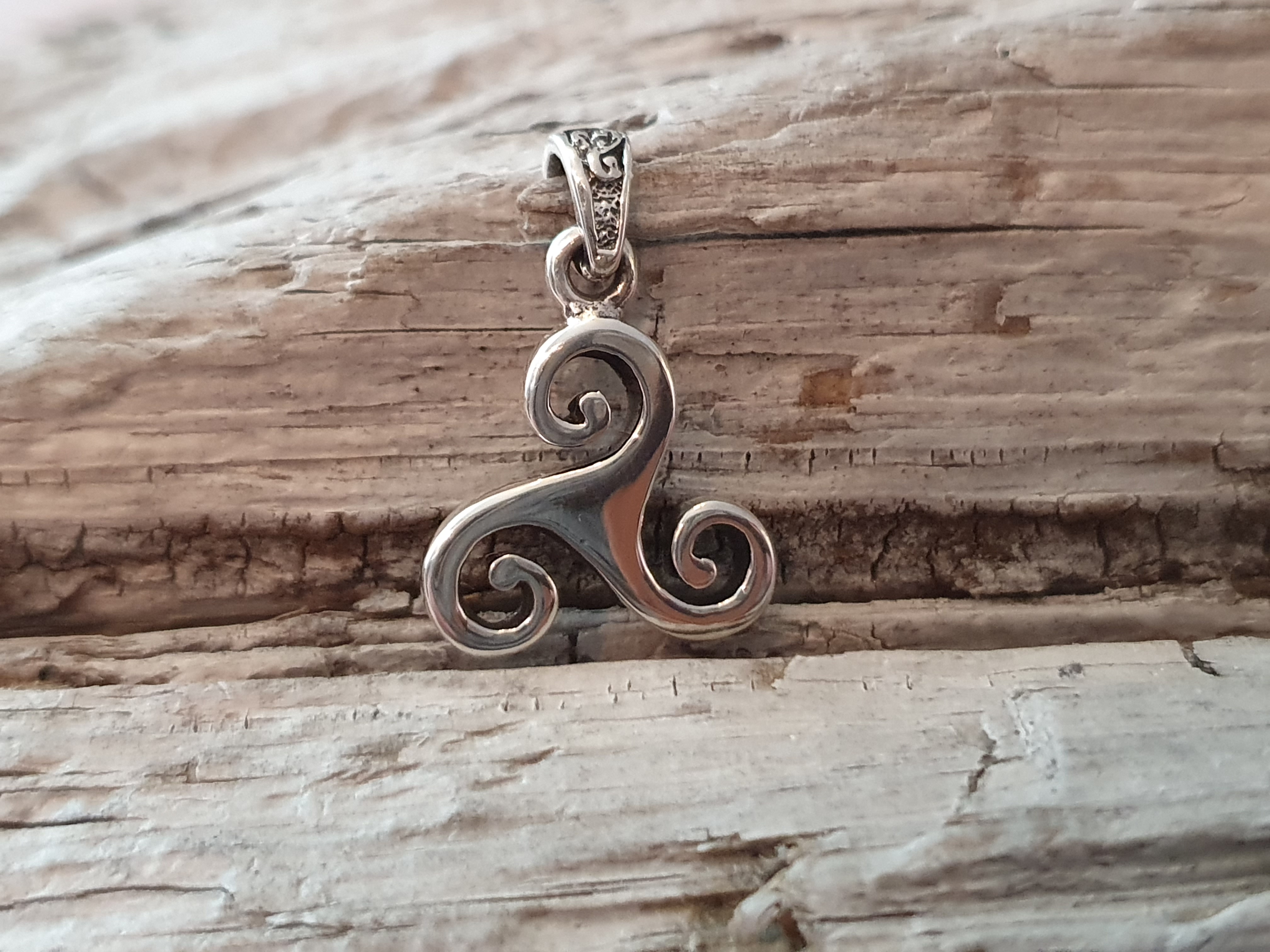 Keltisk  symbol med mönster på hake, hänge , 925-silver - 4