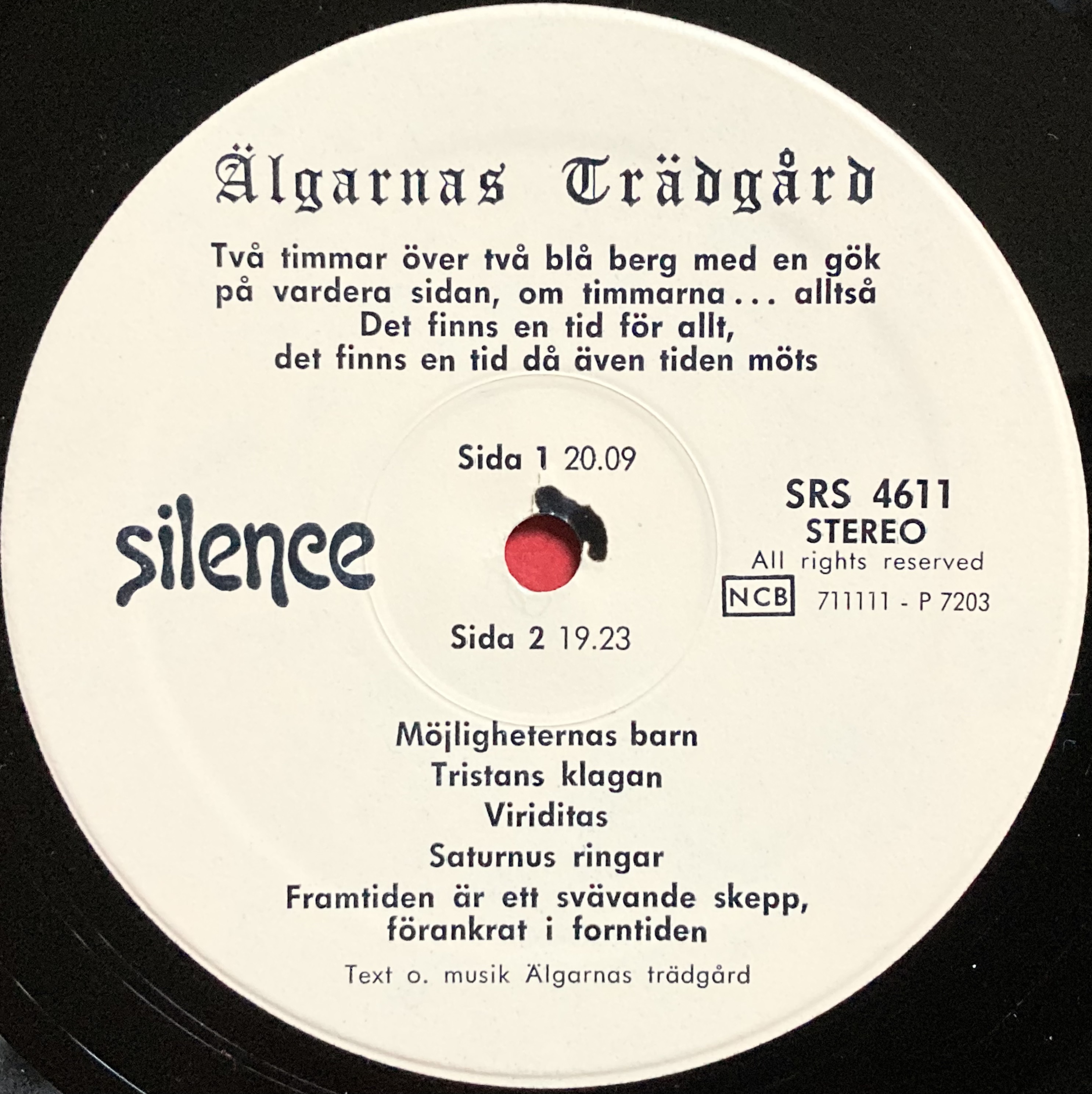 ÄLGARNAS TRÄDGÅRD - Framtiden är ett svävande skepp.. Swe LP 1972 - 4