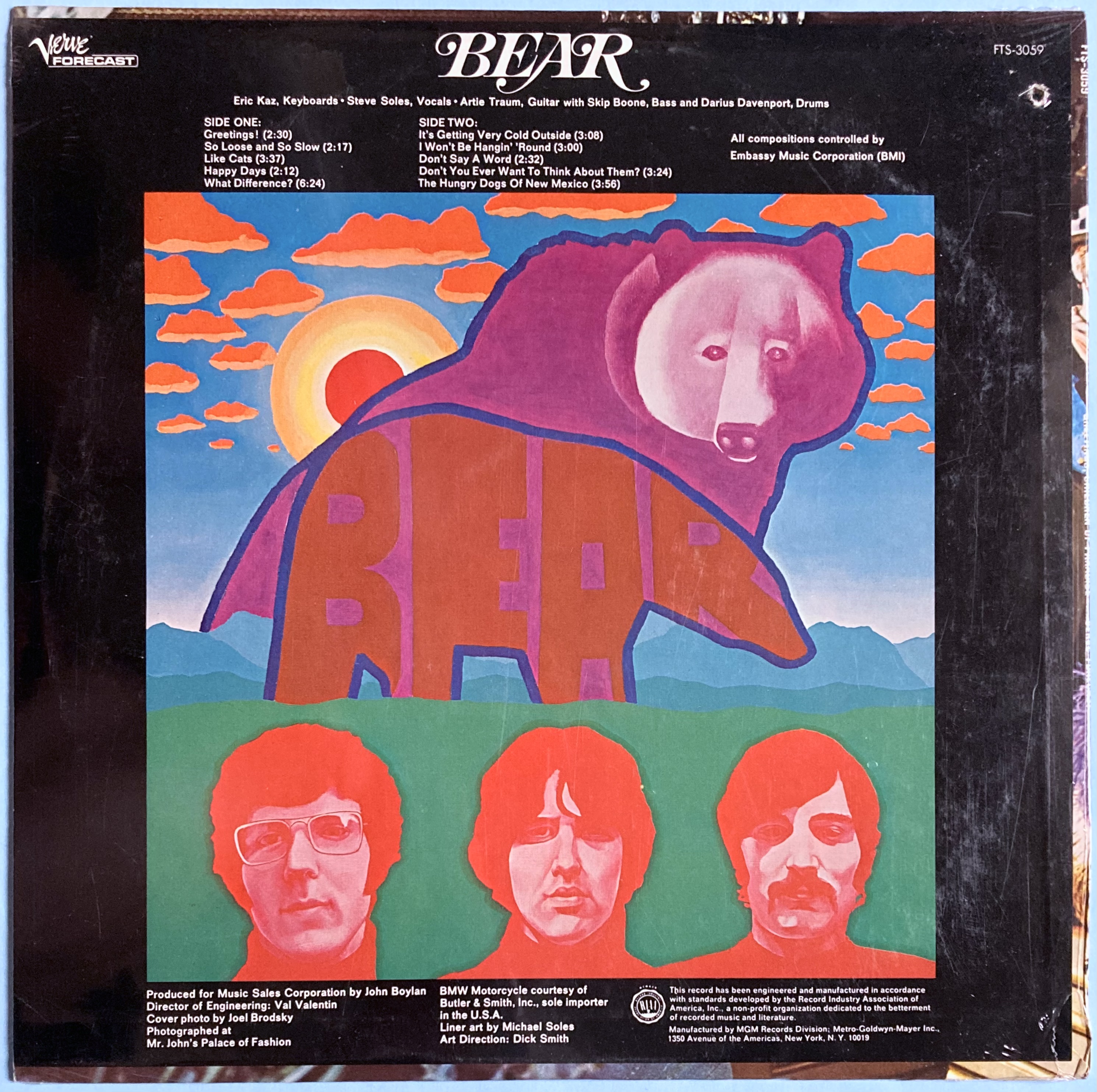 BEAR - Greetings, Children of Paradise US-orig LP 1968 STILL SEALED! - 2