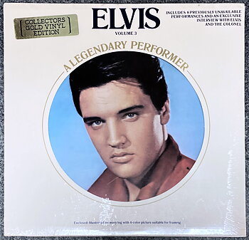 ELVIS PRESLEY - A legendary performer Vol 3 Kanada-orig GOLD Vinyl LP 1978 OÖPPNAD!