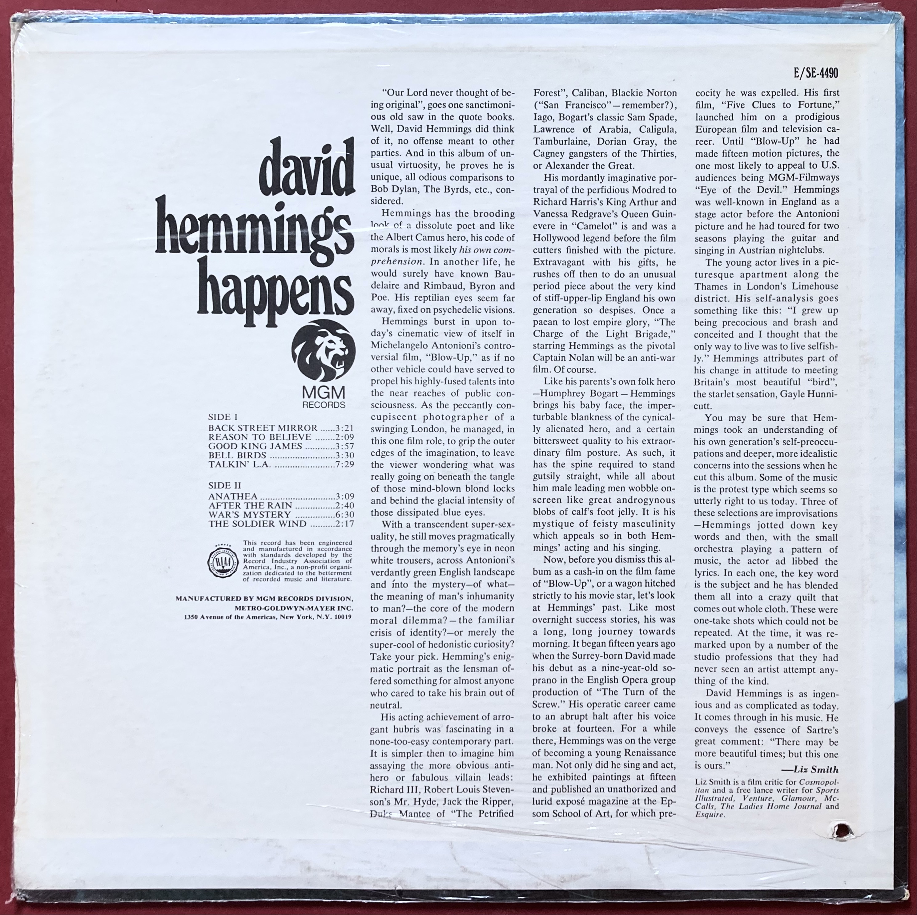  DAVID HEMMINGS - Happens US-orig LP 1967 STILL SEALED! - 2