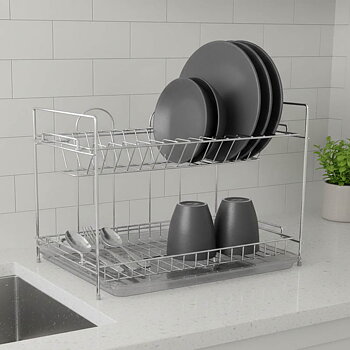 2-vånings diskställ / diskhylla krom 50cm