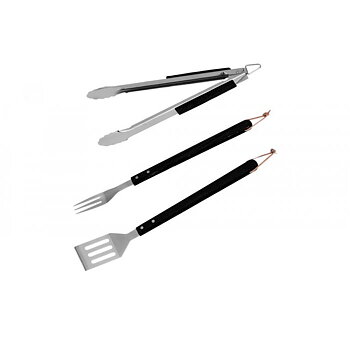 Grillverktygsset, basic, med trähandtag 3 -pack Mustang