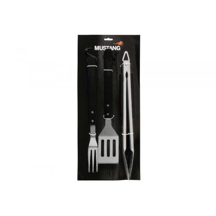 Grillverktygsset, basic, med trähandtag 3 -pack Mustang - 3