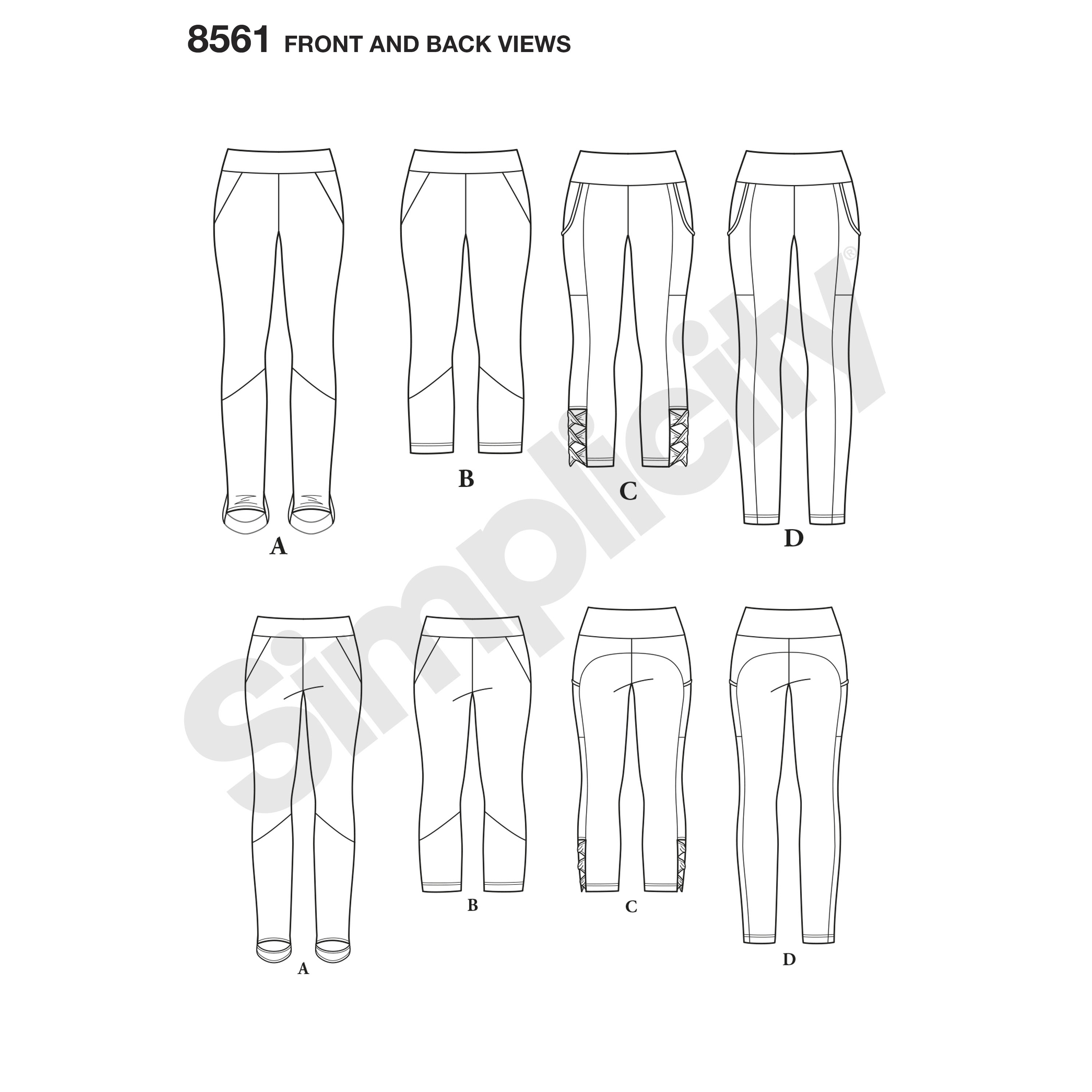 S8561 - Leggings med fickor & fothälla - 9