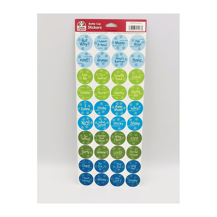 Design Originals Bottle Cap Stickers - Real Boy