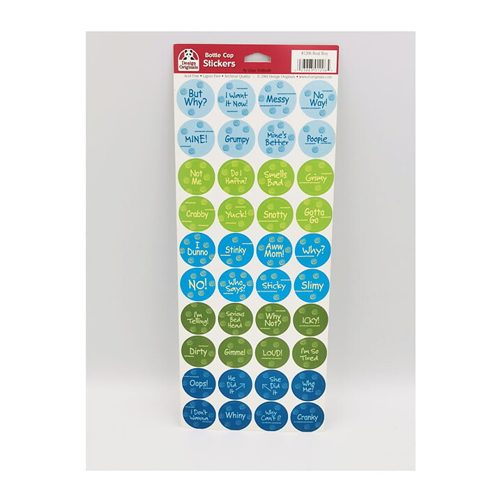 Design Originals Bottle Cap Stickers - Real Boy