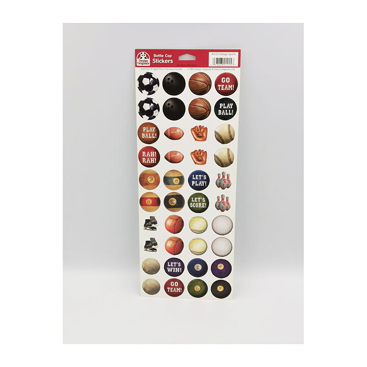 Design Originals Bottle Cap Stickers - Fun and Games