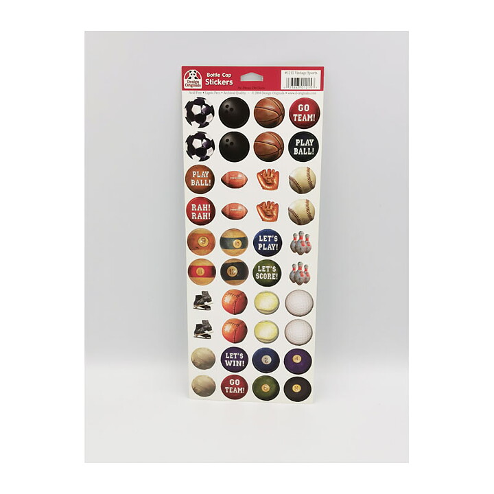 Design Originals Bottle Cap Stickers - Fun and Games