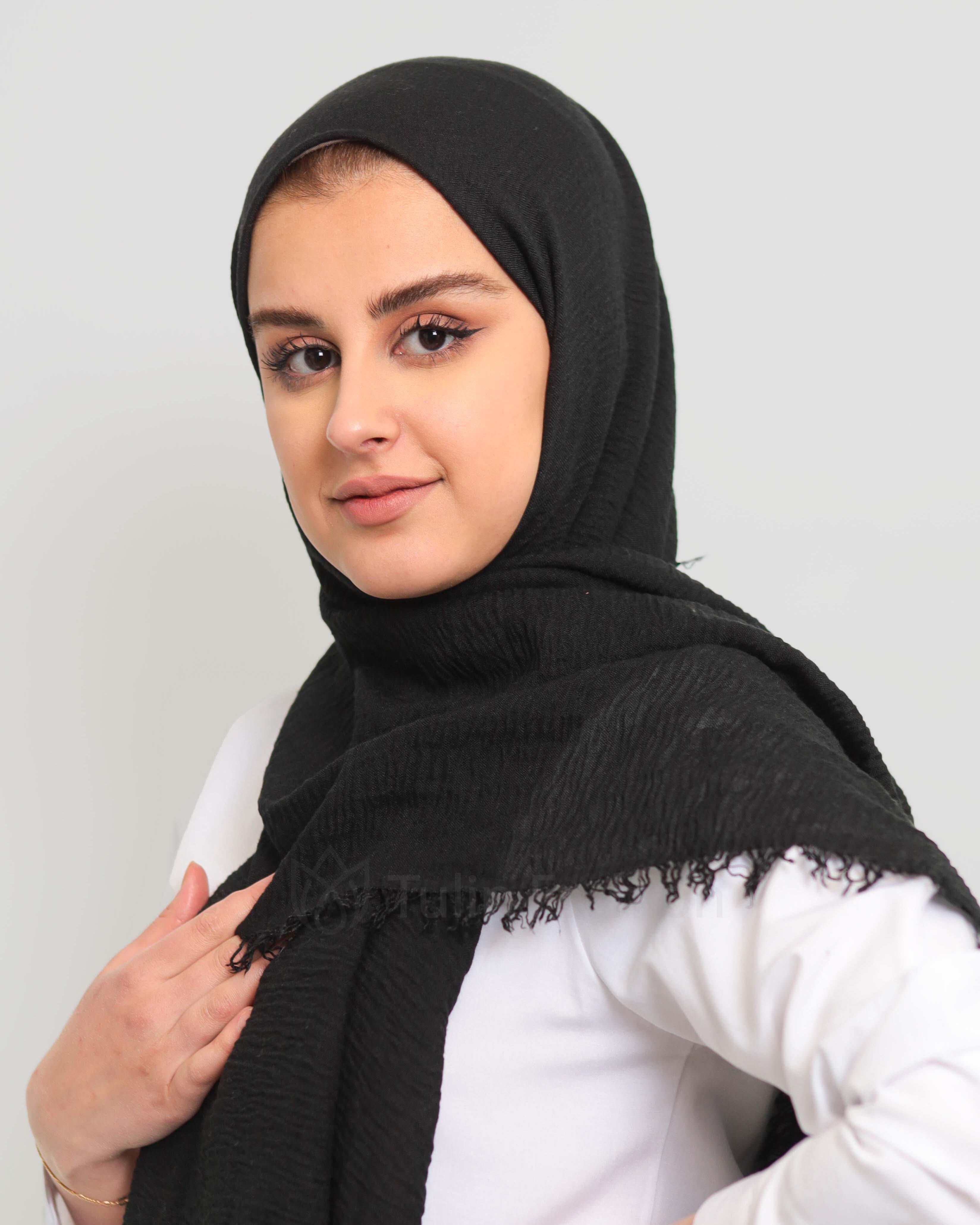 Hijab - Crinkle cotton - Black - 2