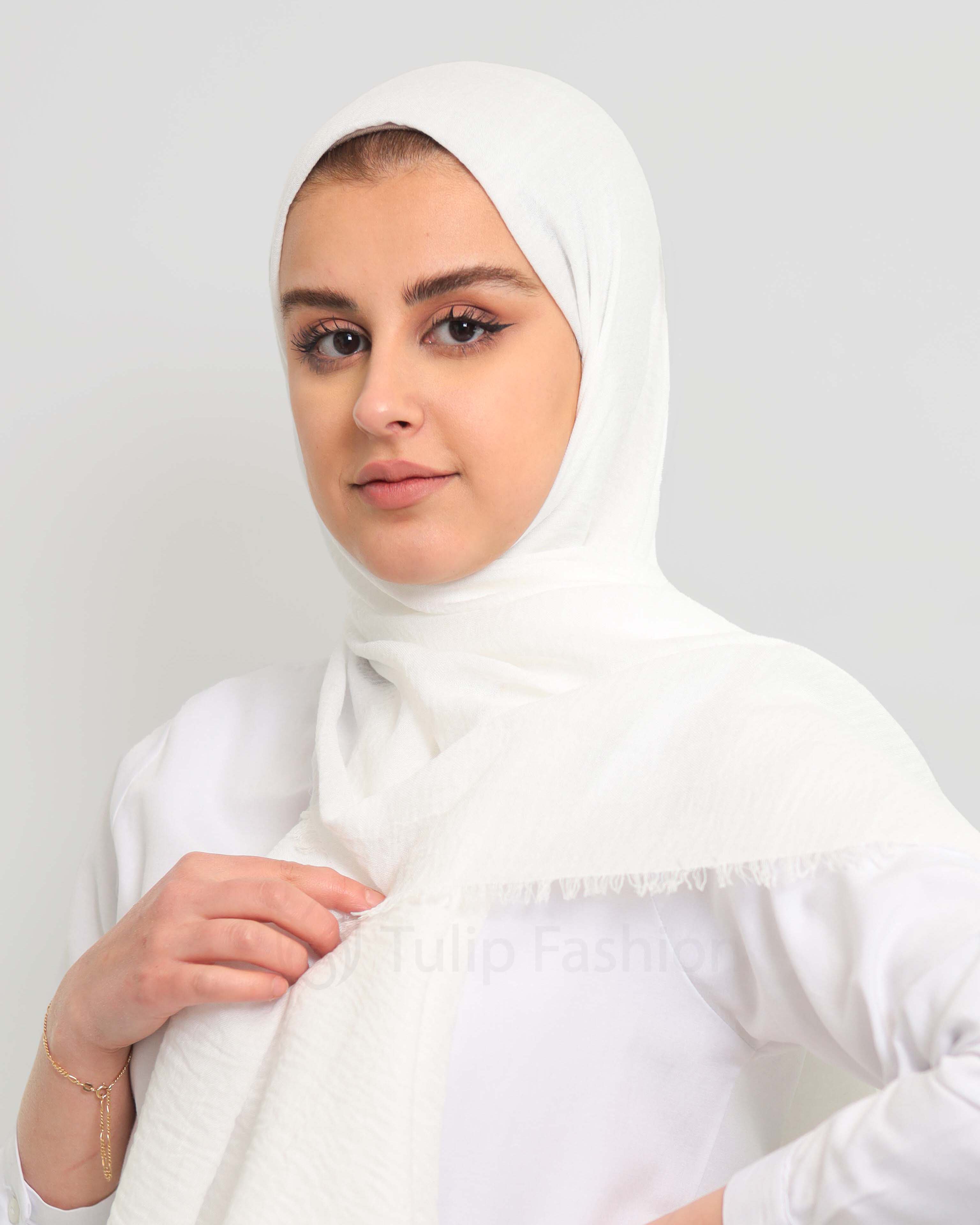 Hijab - Crinkle cotton - White - 2