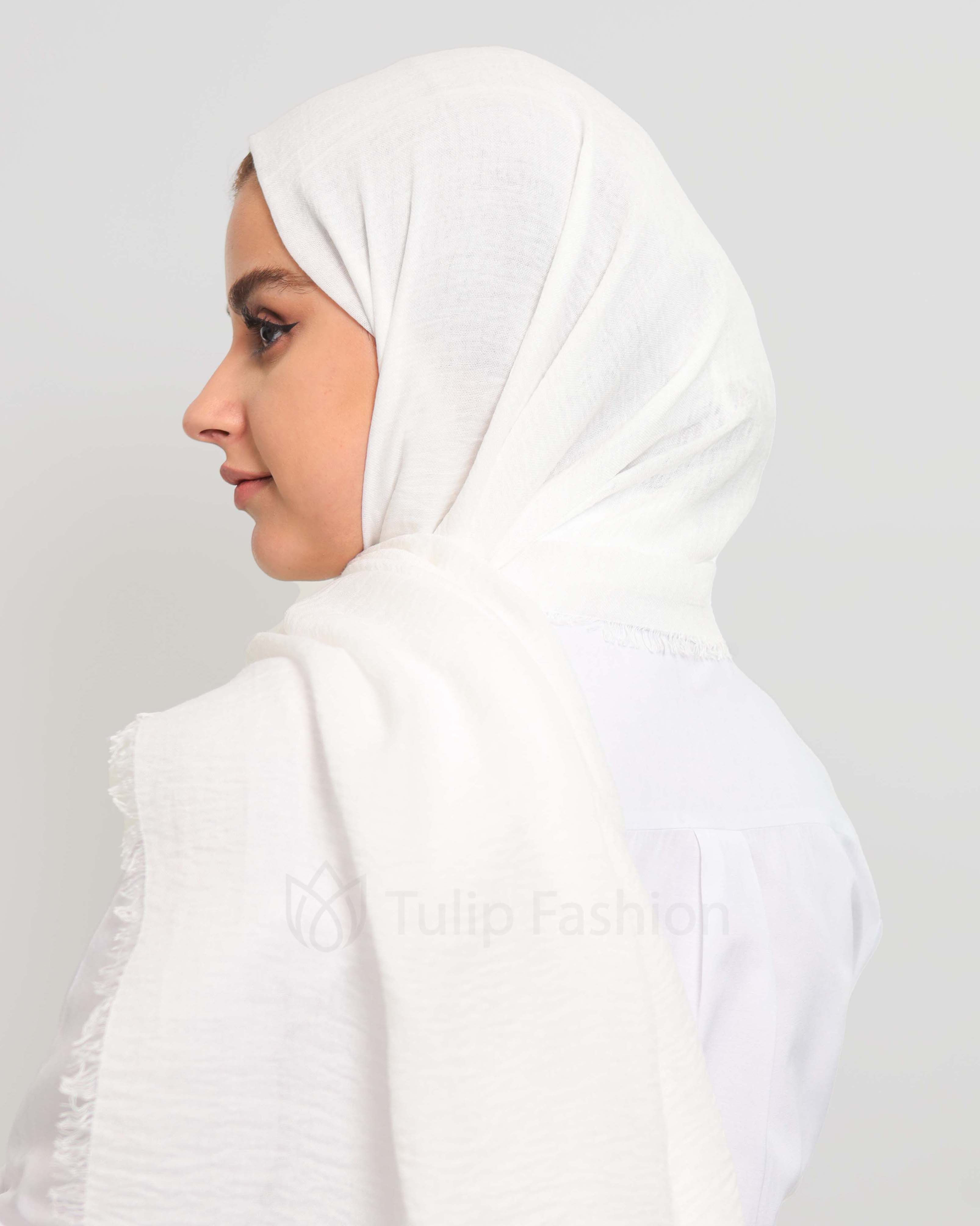 Hijab - Crinkle cotton - White