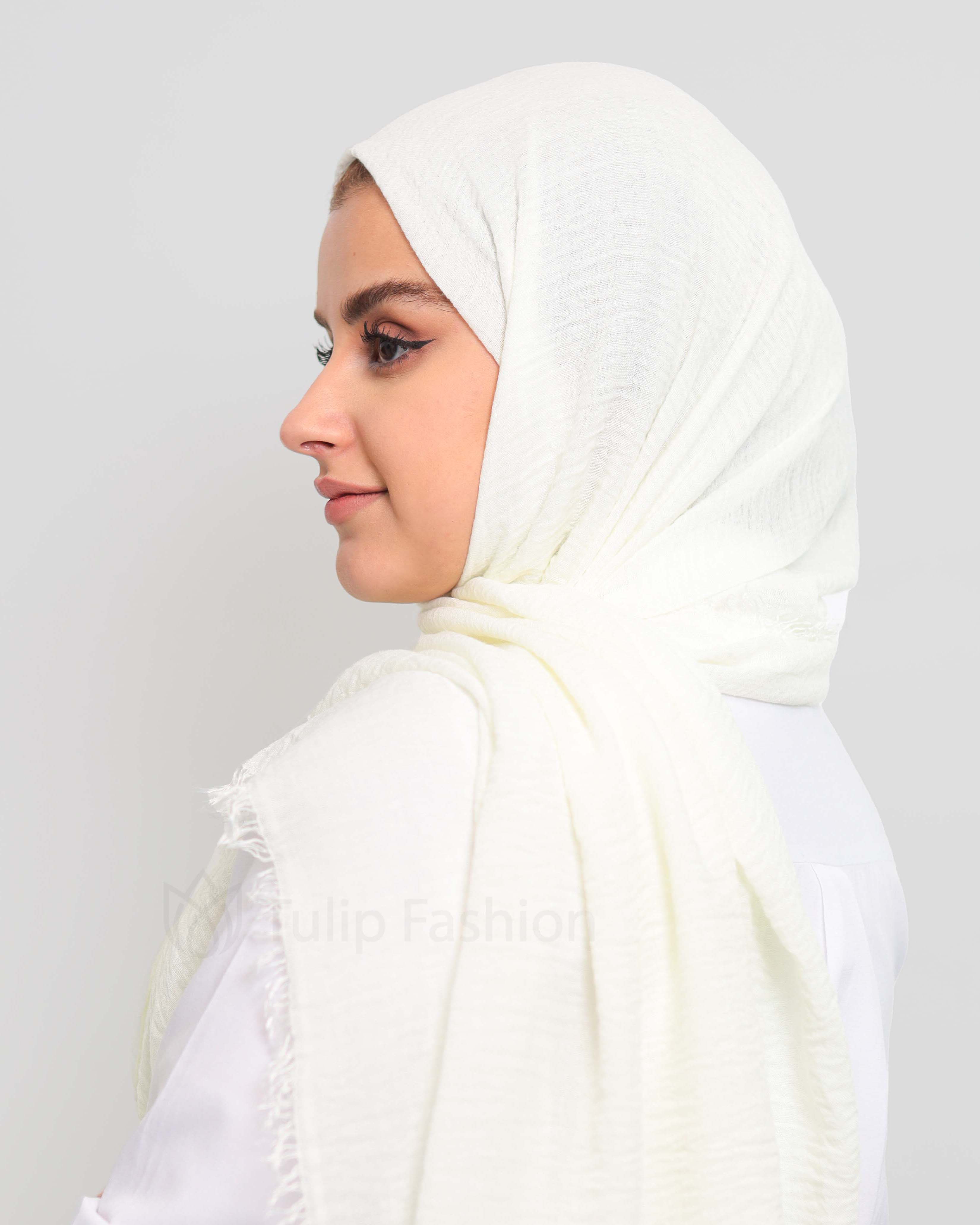 Hijab - Crinkle cotton - Off-White