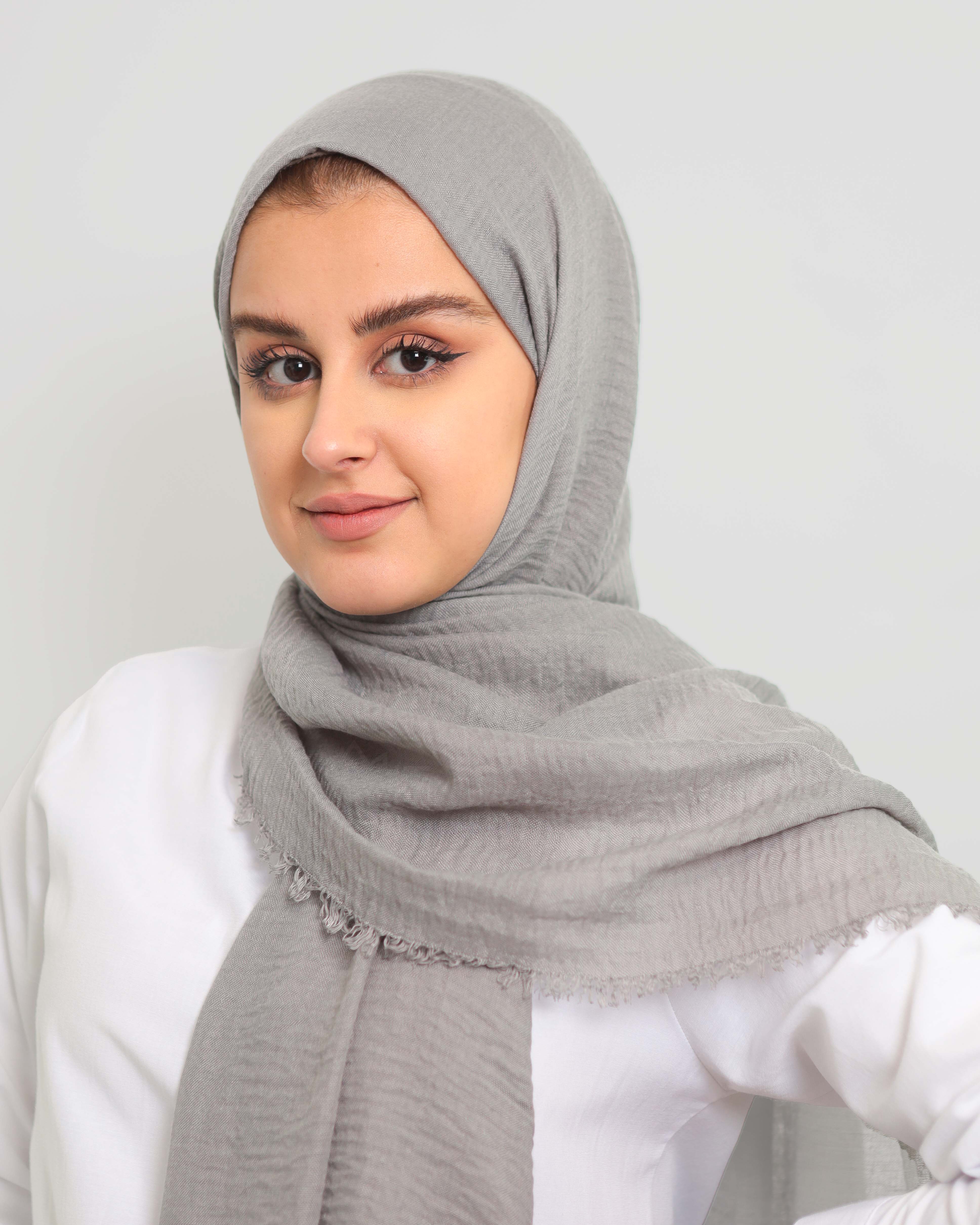 Hijab - Crinkle cotton - Light Gray - 2