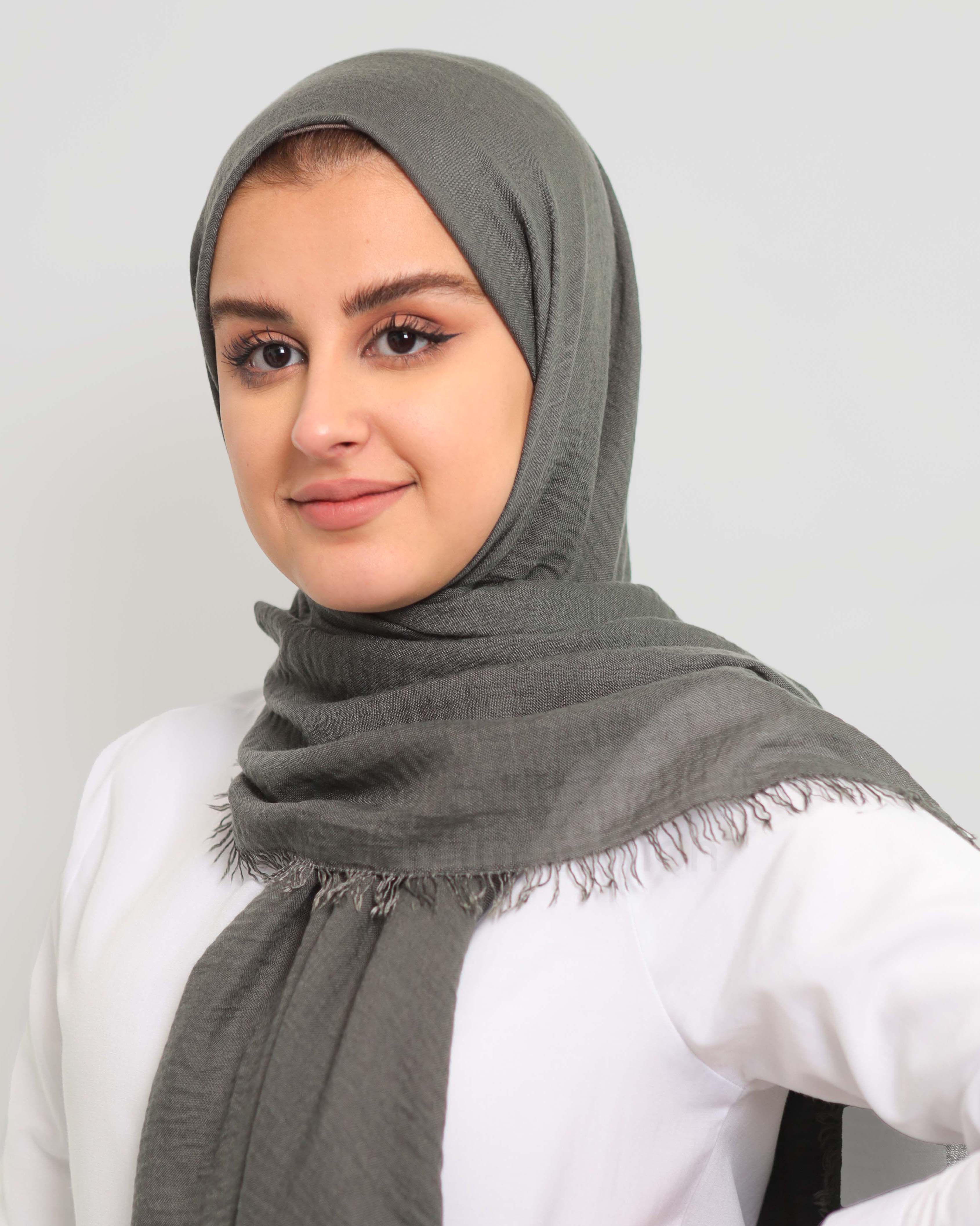 Hijab - Crinkle cotton - Dark Gray - 2