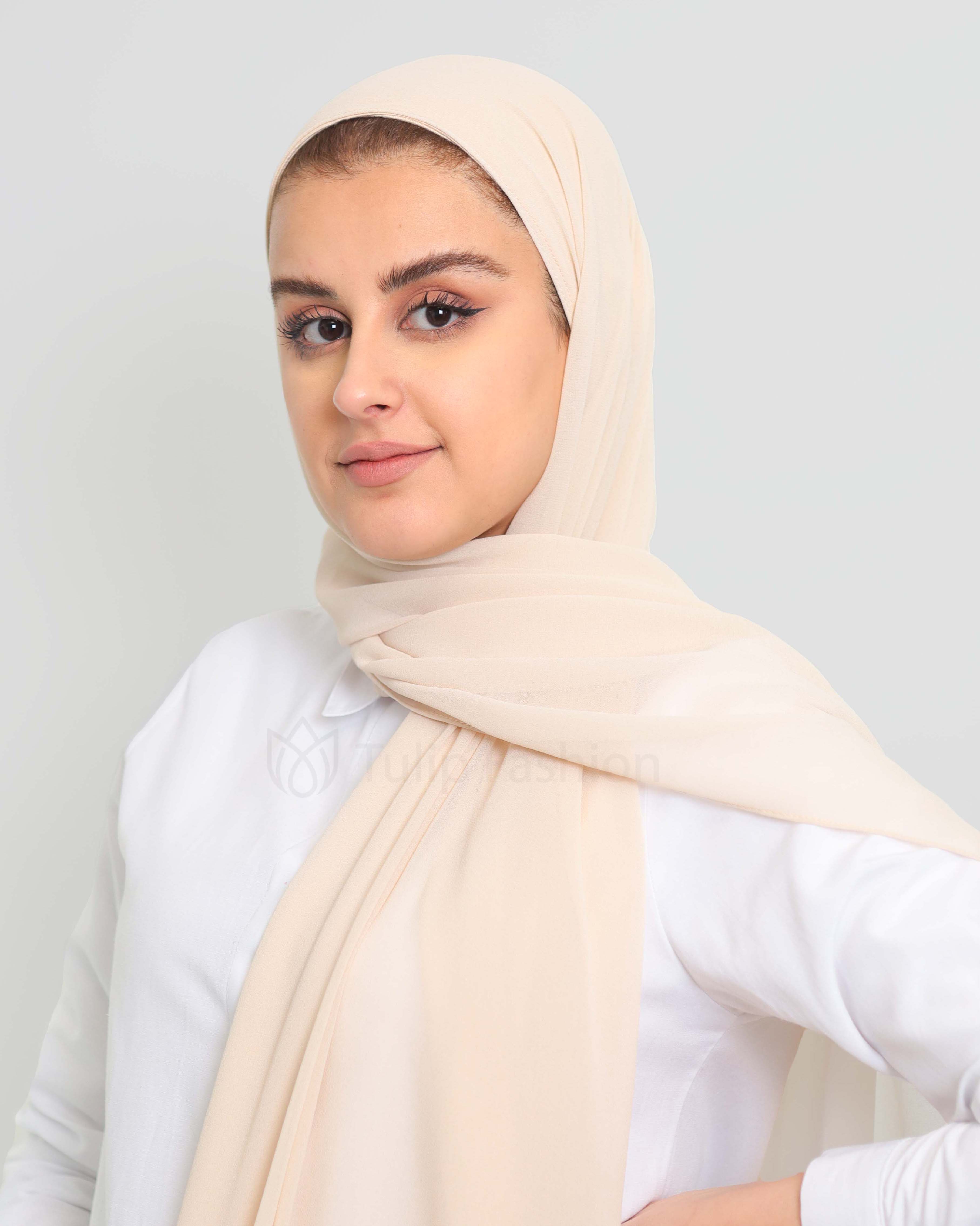 Hijab - Instant Premium Chiffon - Beige - 2