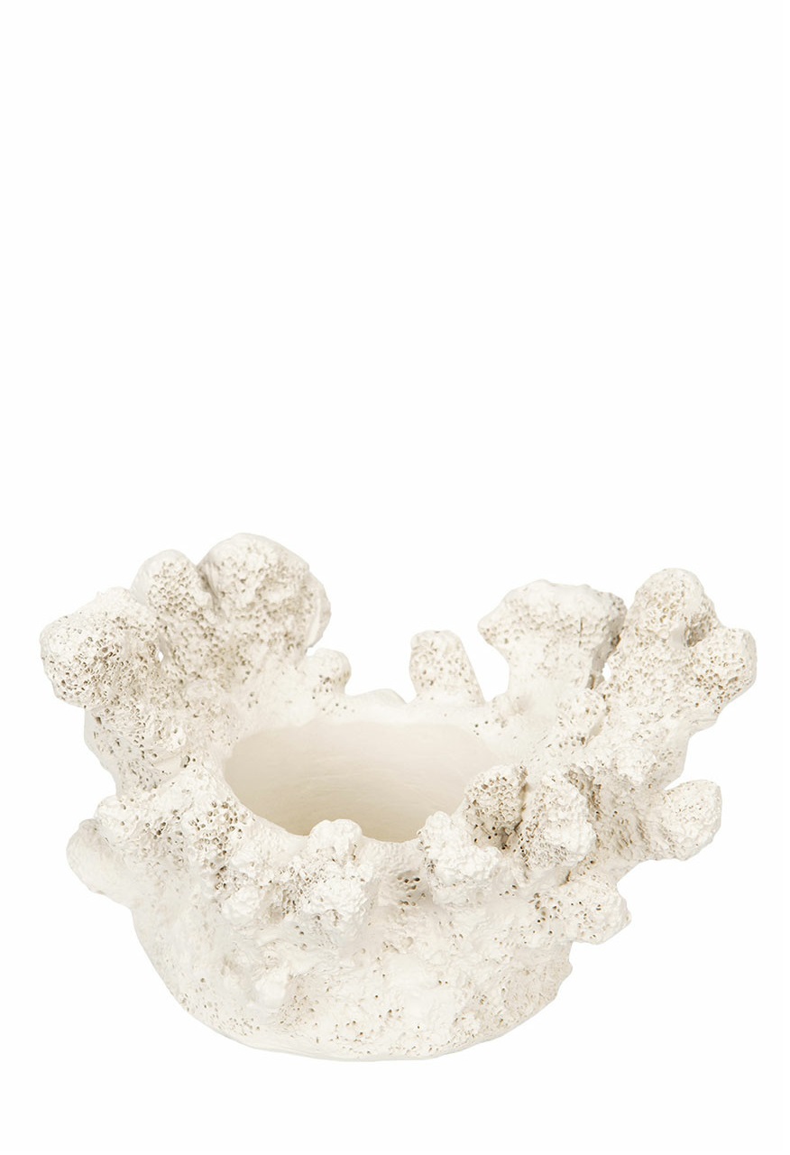 Ljusstake - Ljushållare Korall Vit Poly - 11x10x8 cm - 2