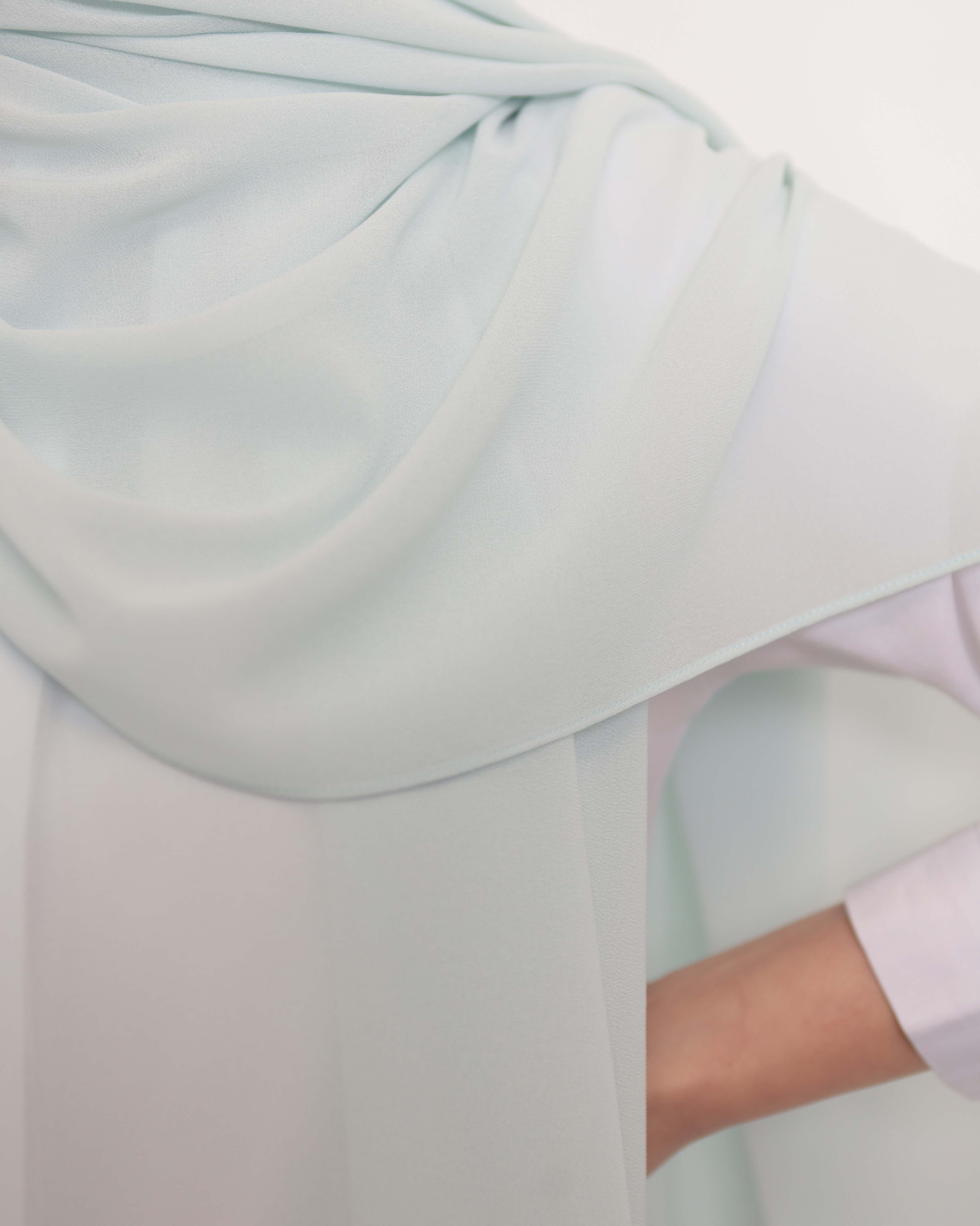 Premium Chiffon Hijab - Baby Blue - 4