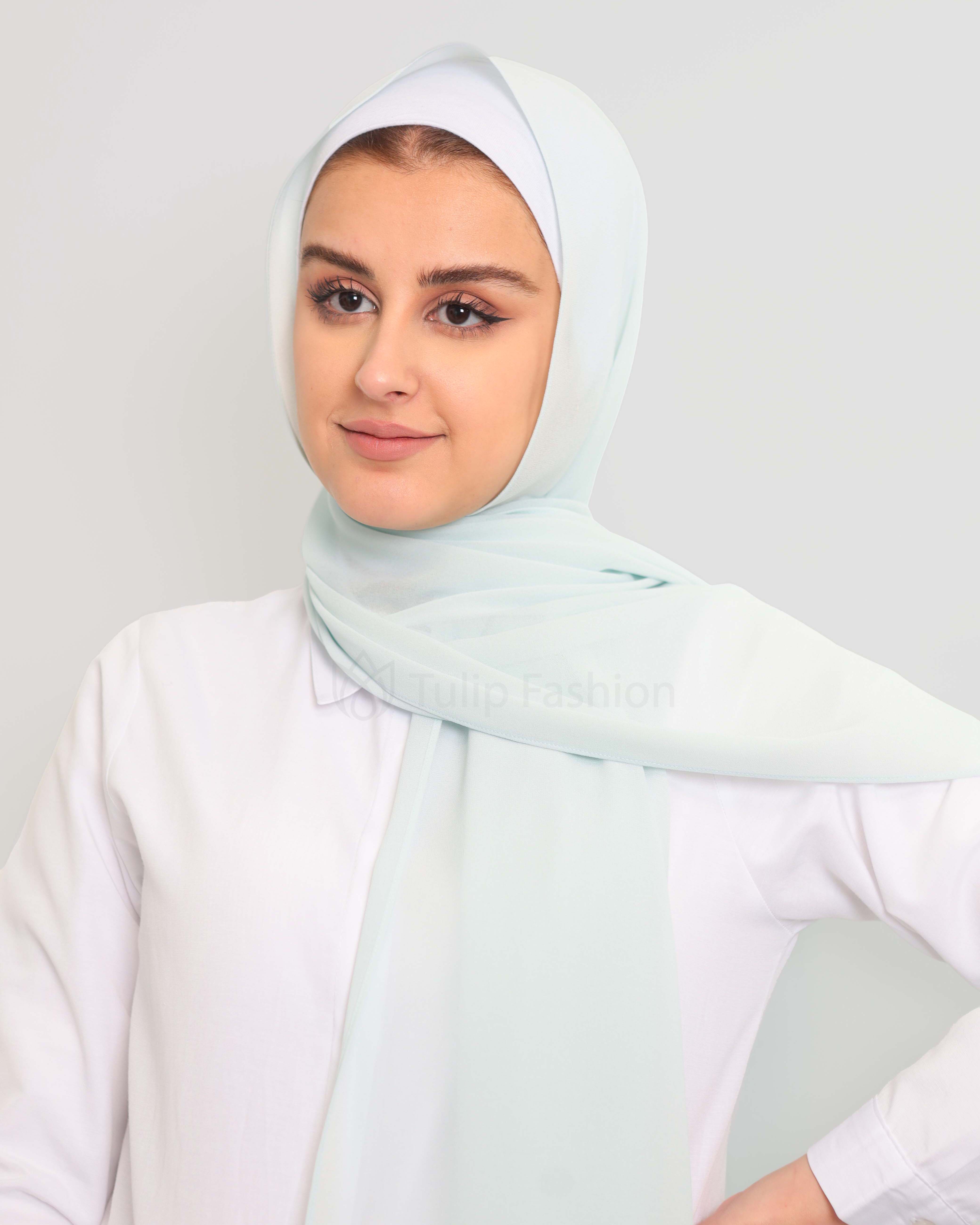 Premium Chiffon Hijab - Baby Blue
