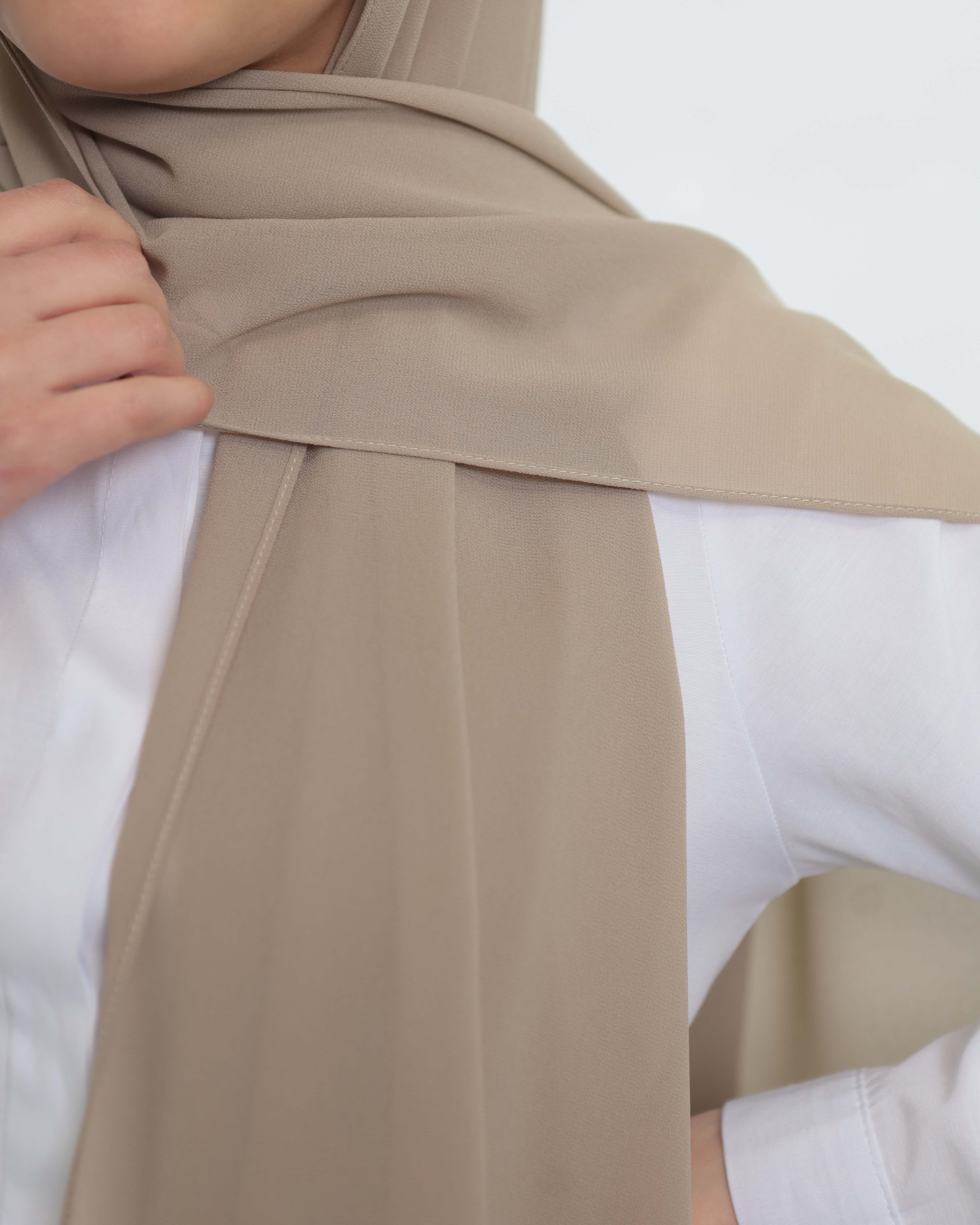 Premium Chiffon Hijab - Light Taupe - 3