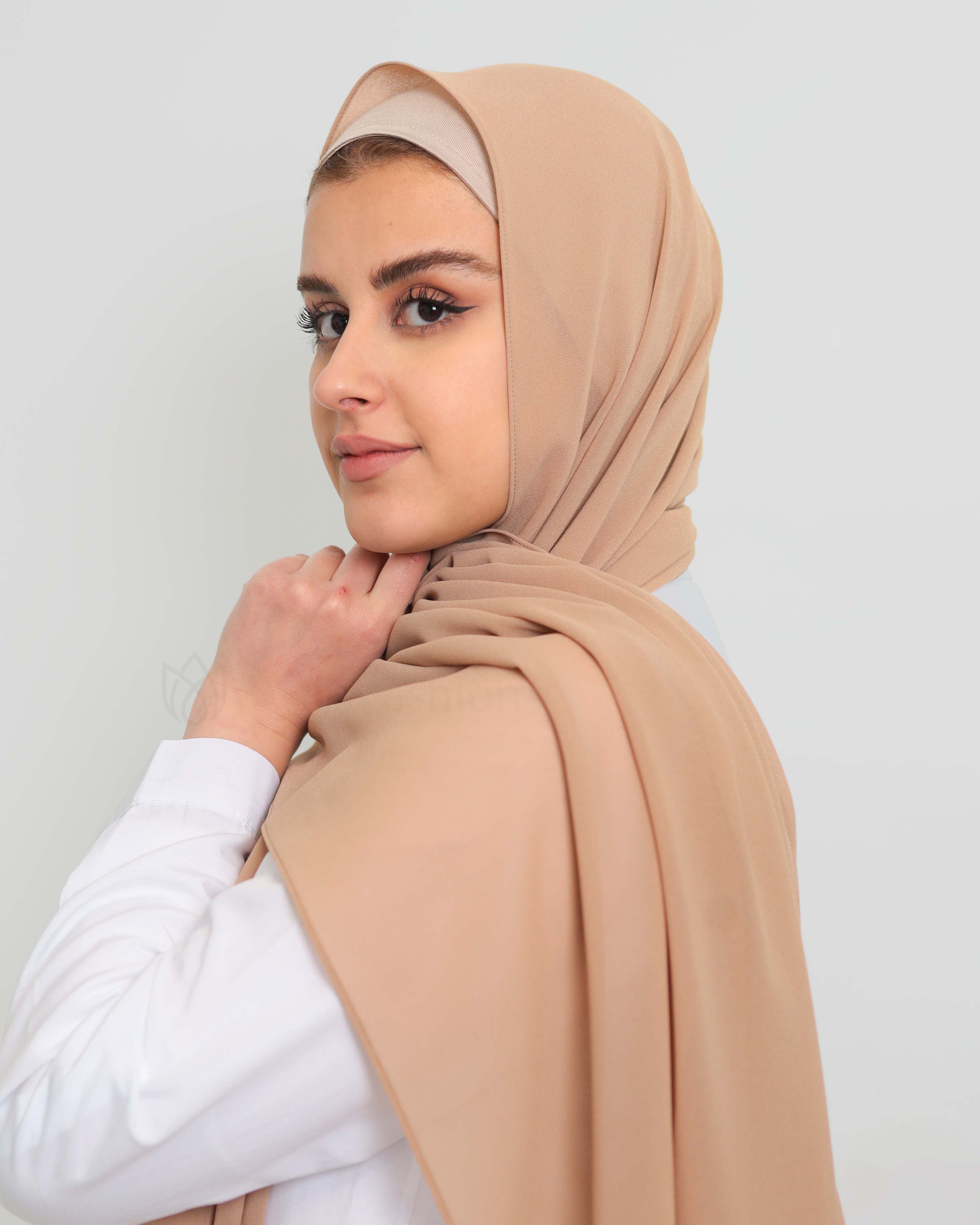 Premium Chiffon Hijab - Camel Beige - 2