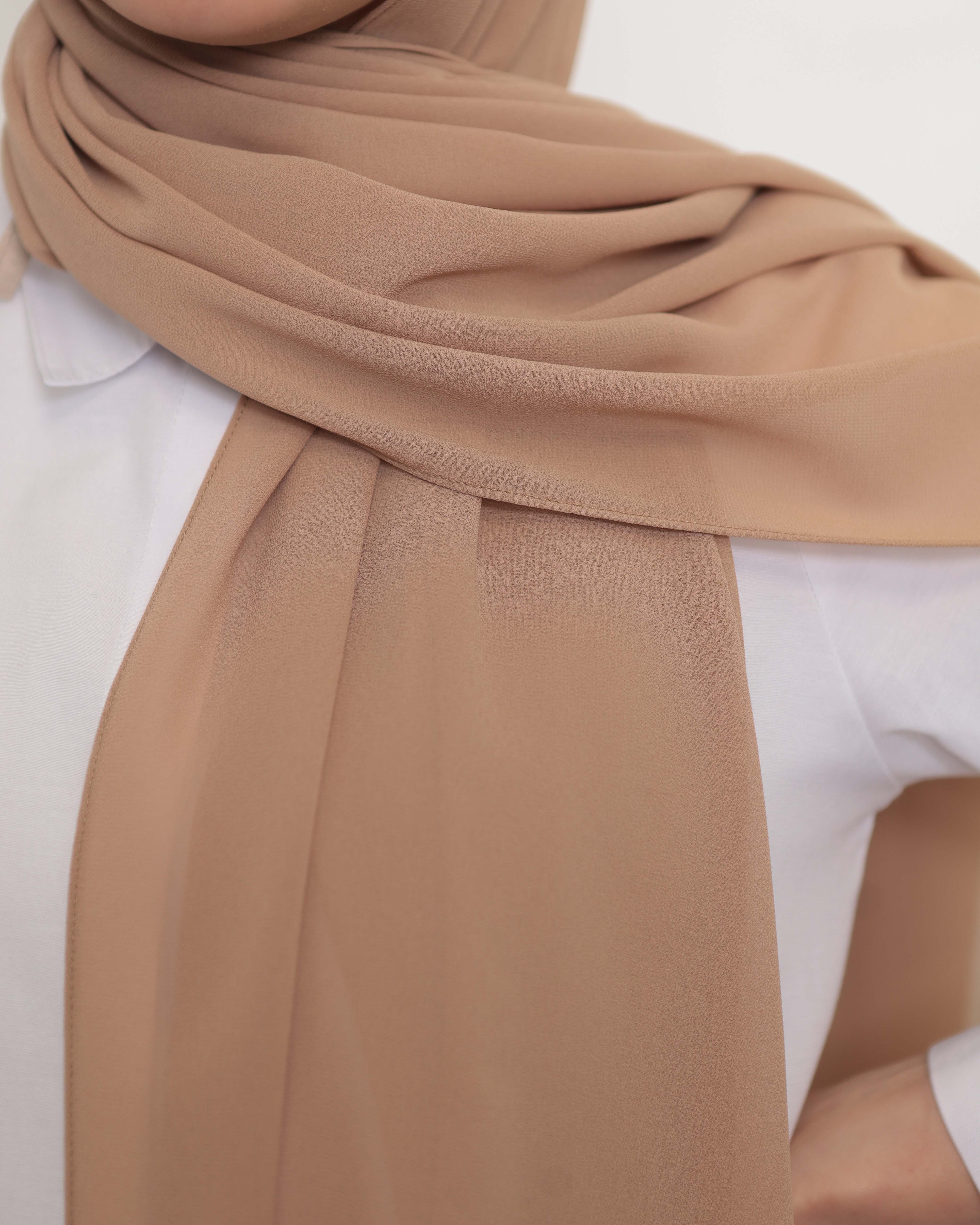Premium Chiffon Hijab - Camel Beige - 3
