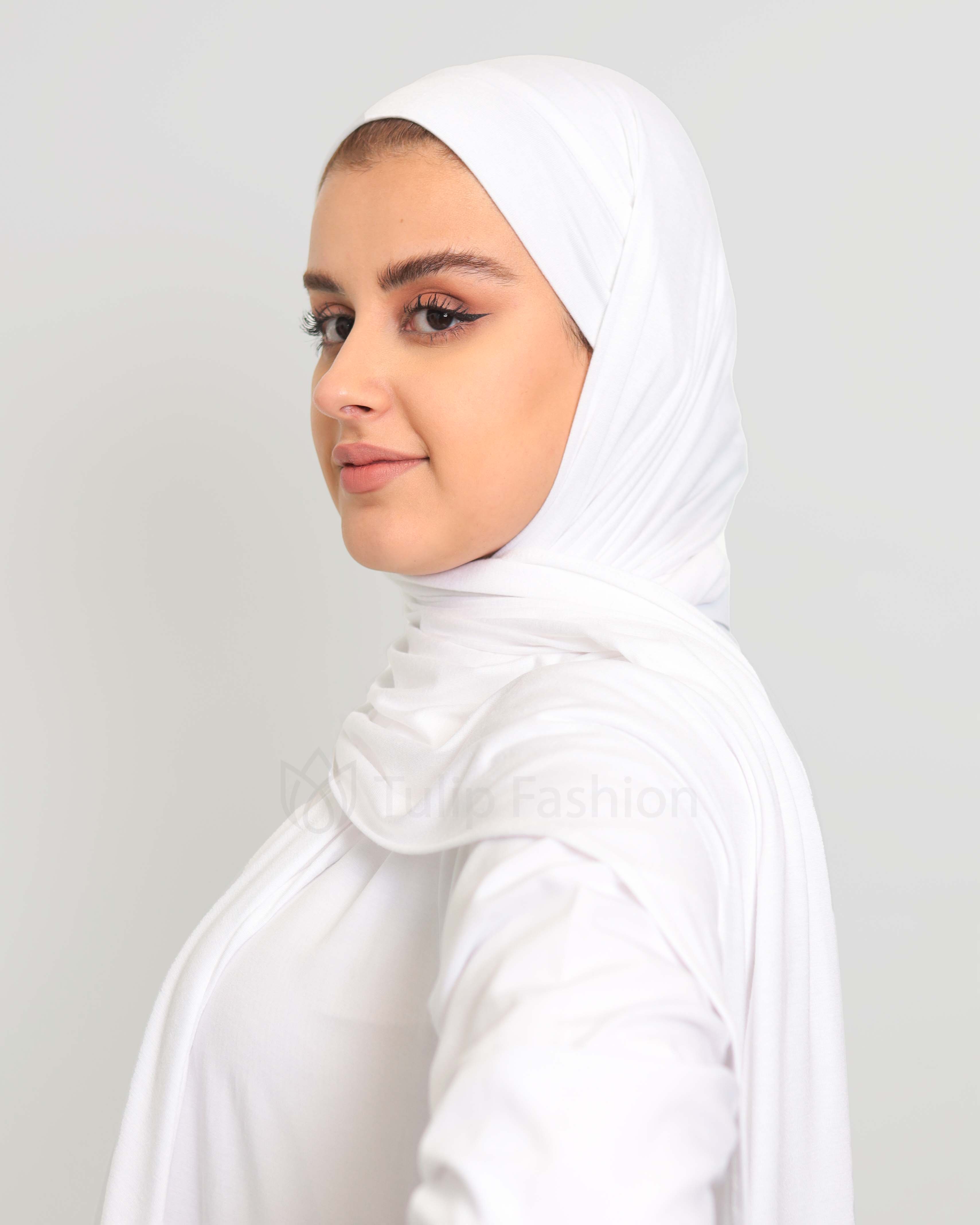 Hijab - Instant Jersey with underscarf - White - 2