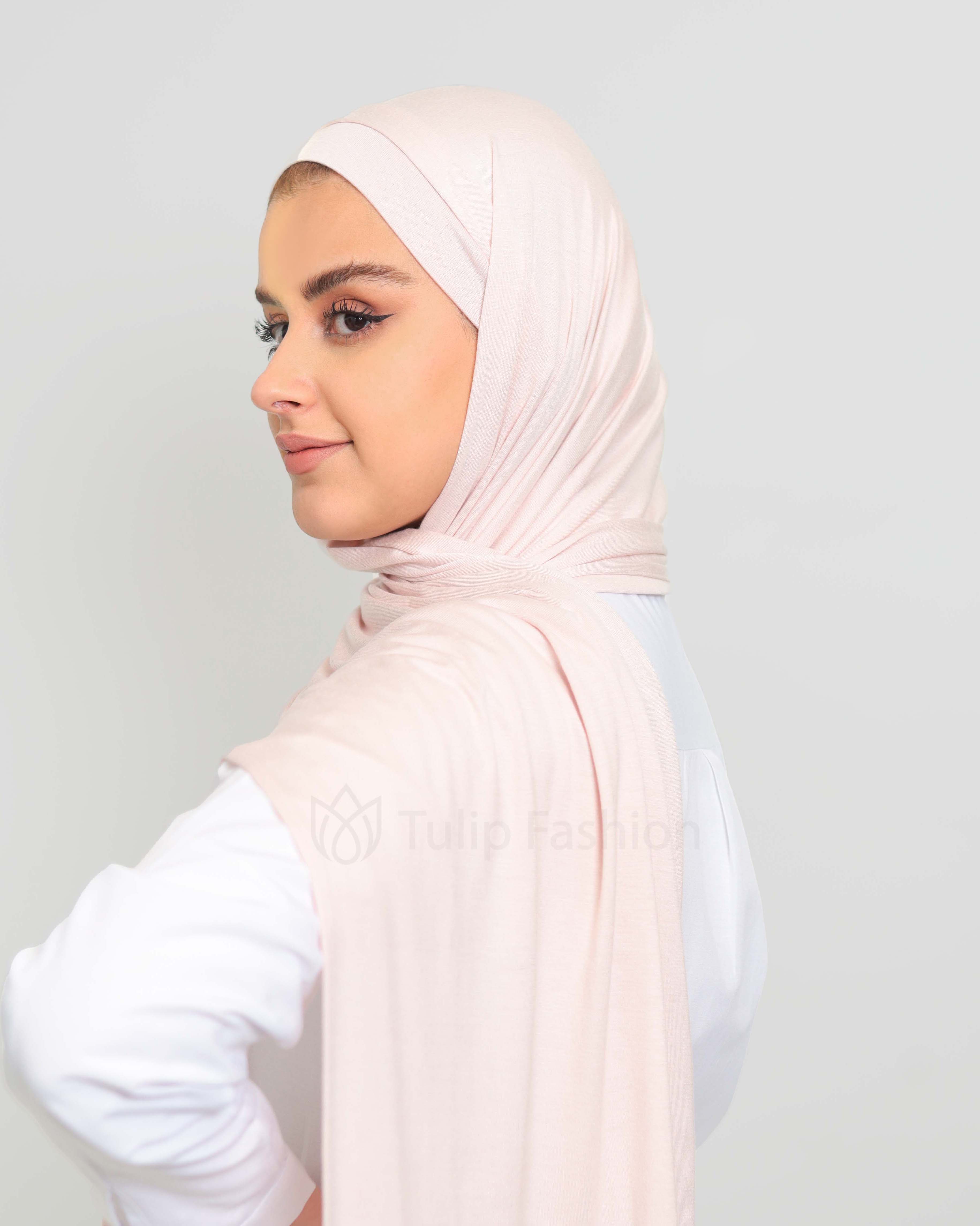 Hijab - Instant Jersey with underscarf - Powder Pink - 3