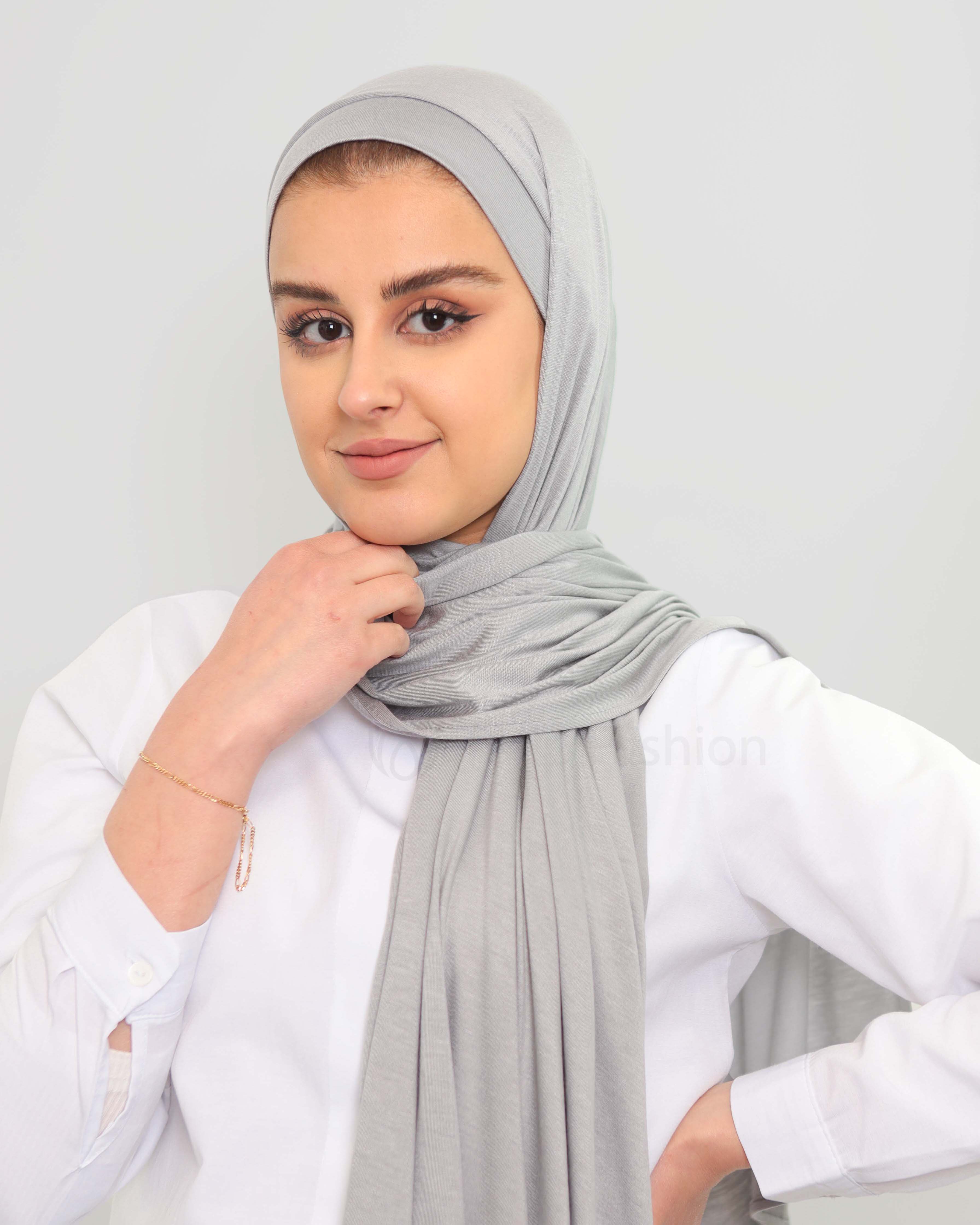 Hijab - Instant Jersey with underscarf - Light Gray