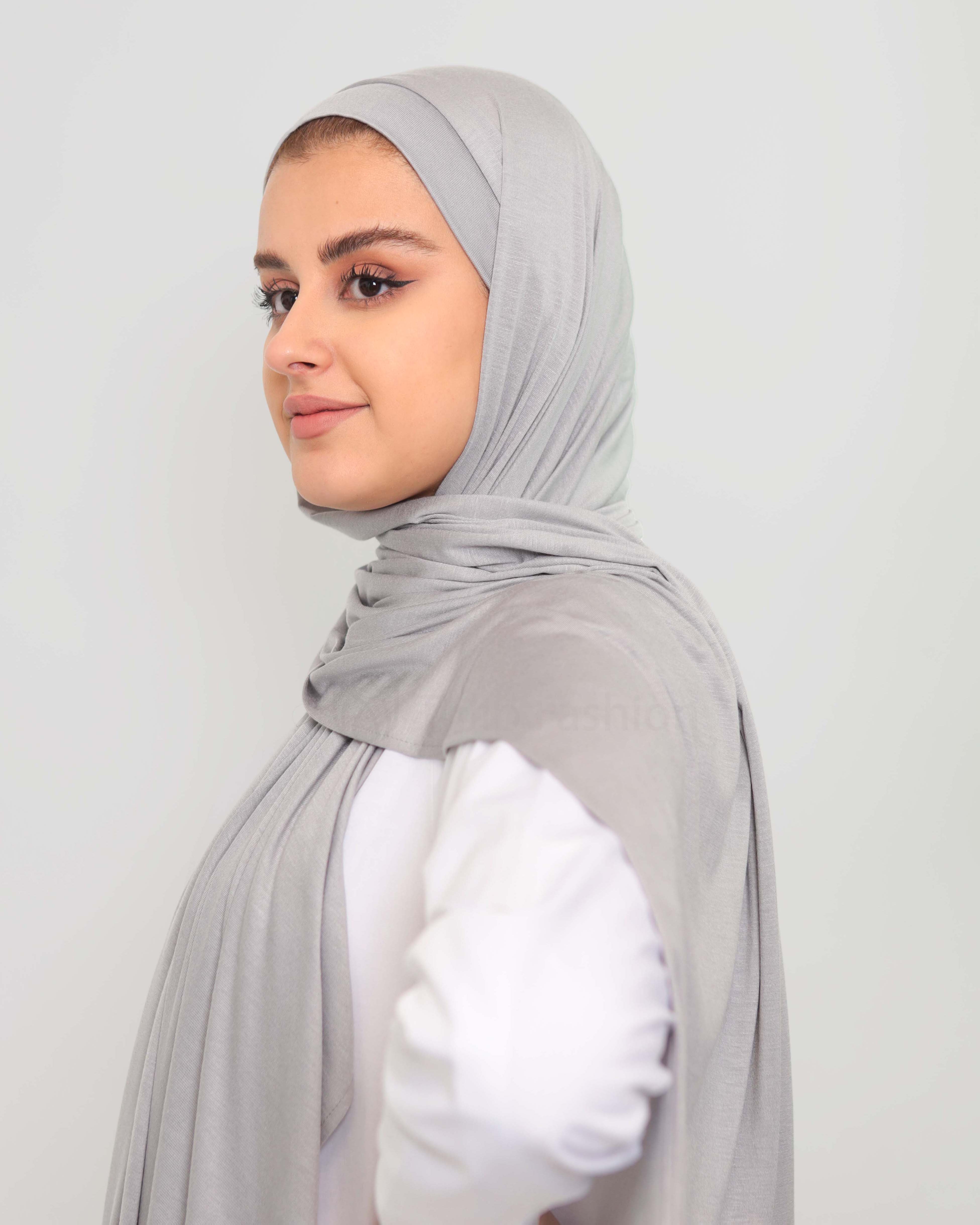Hijab - Instant Jersey with underscarf - Light Gray - 2