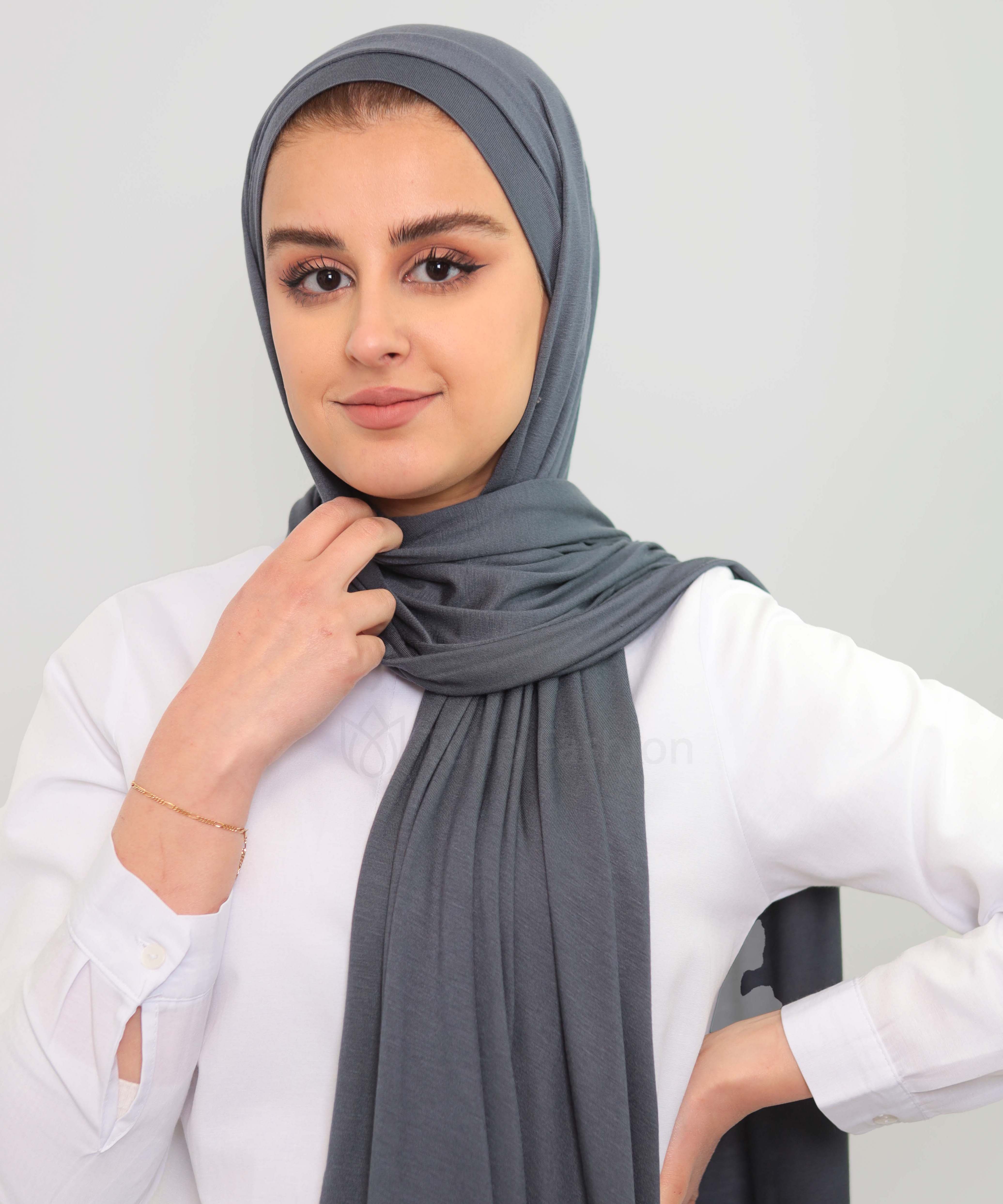 Hijab - Instant Jersey with underscarf - Dark Gray