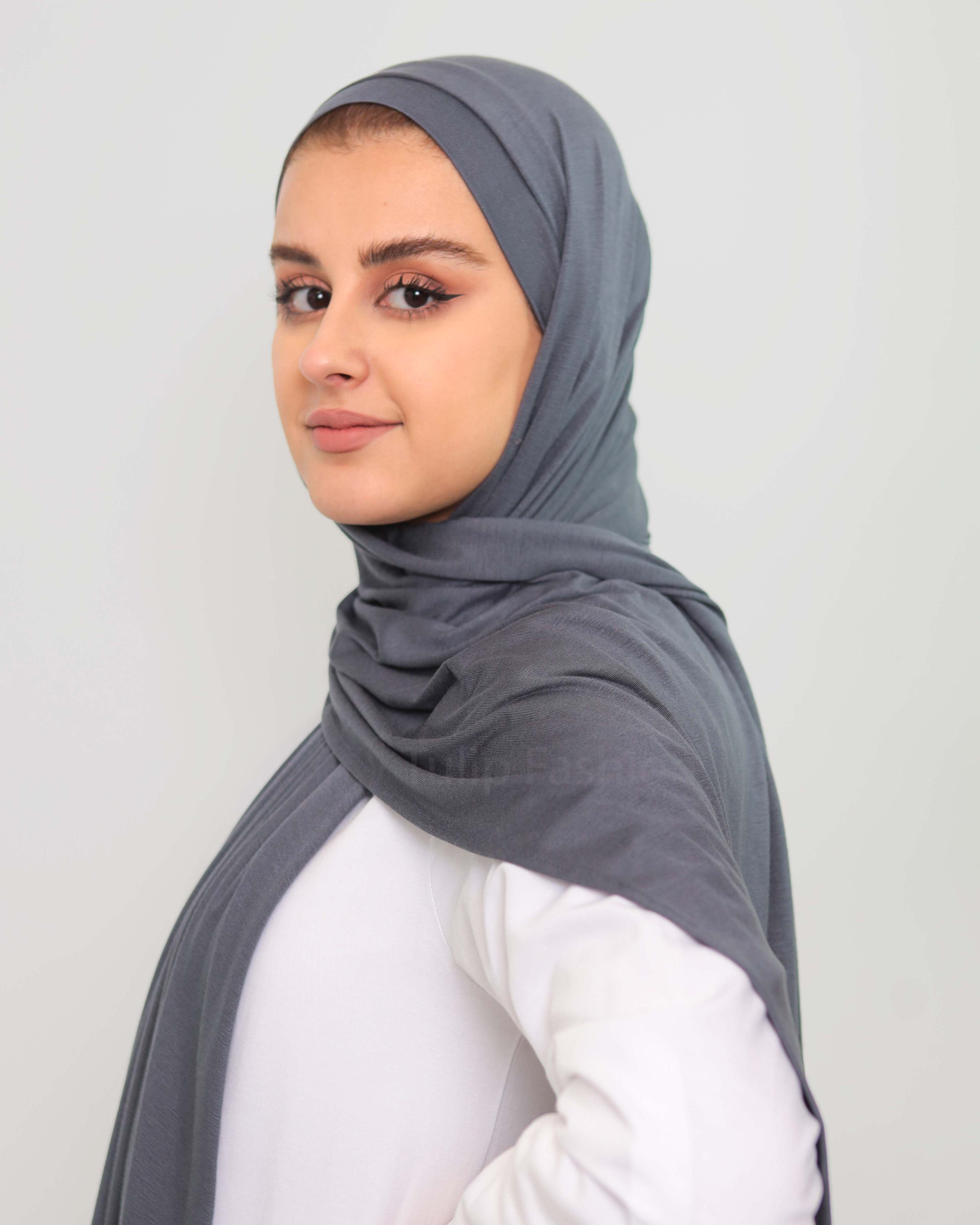 Hijab - Instant Jersey with underscarf - Dark Gray - 2