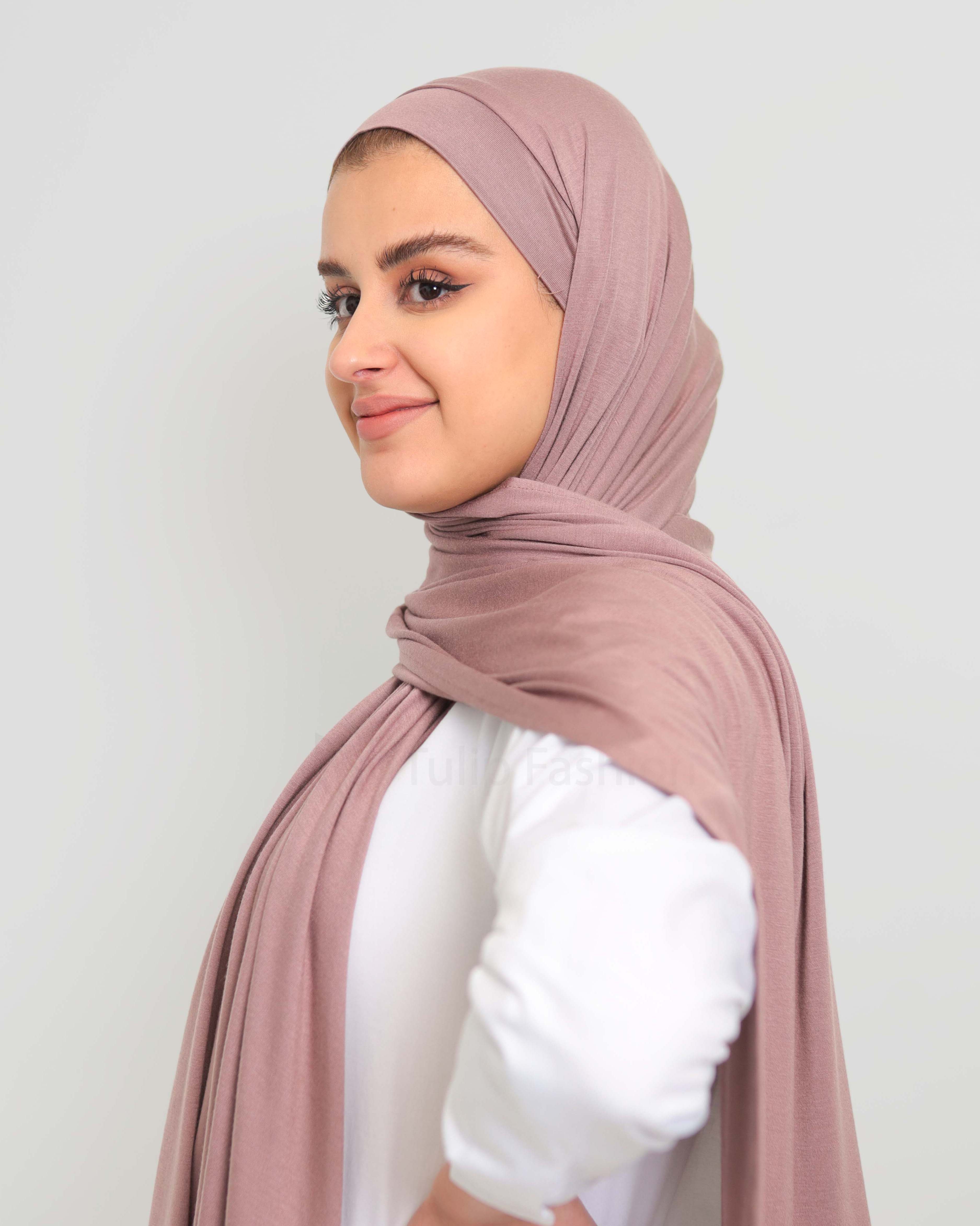 Hijab - Instant Jersey with underscarf - Old Mauve - 2