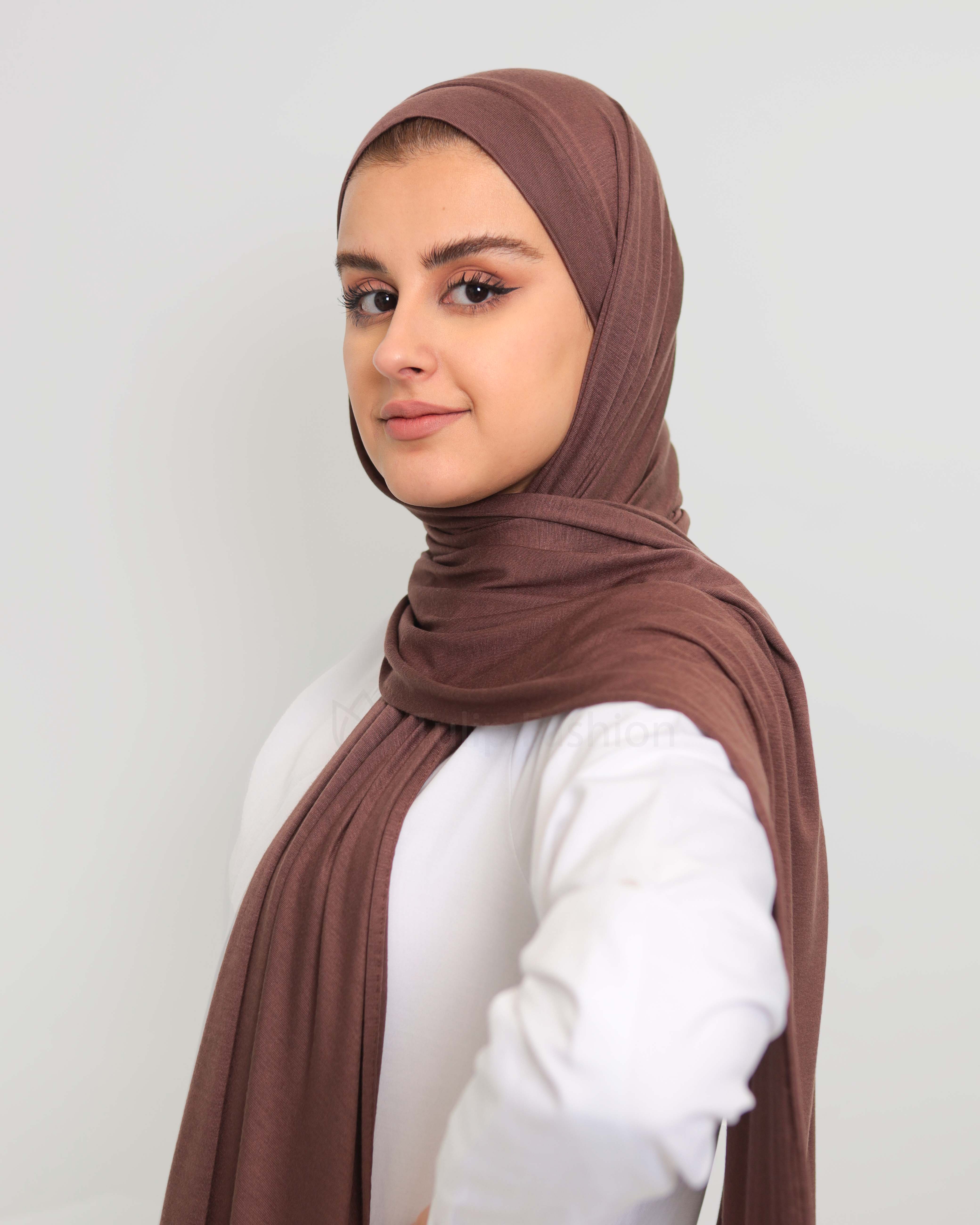 Hijab - Instant Jersey with underscarf - Brown - 2
