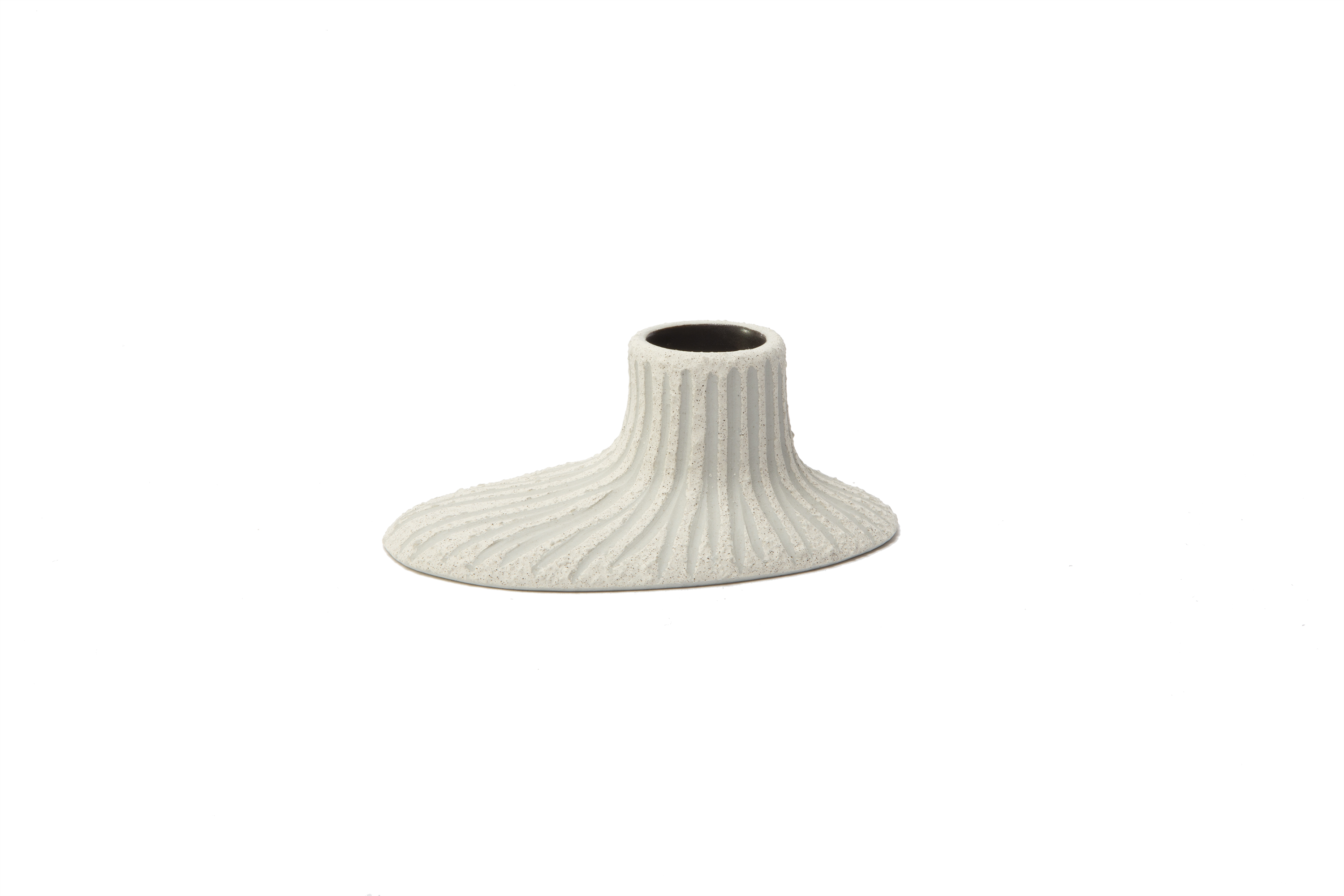 LINE Candle holder StoneStripeLightWhiteRough
