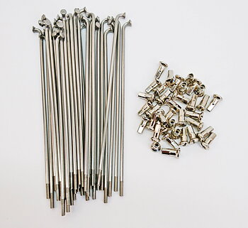 Spoke kit for Compact, Mamba, Flakmoped etc. 15" - 140mm - Swedish made in stainless steel