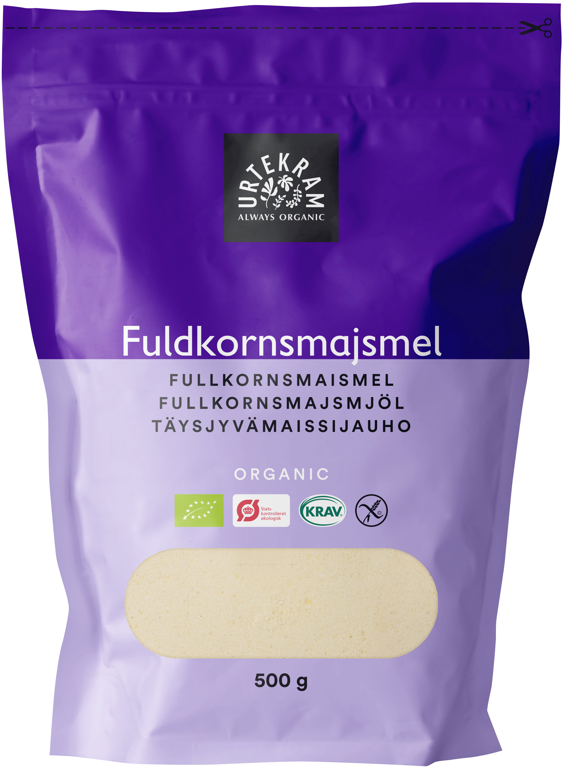 Majsmjöl fullkorn 500g Urtekram