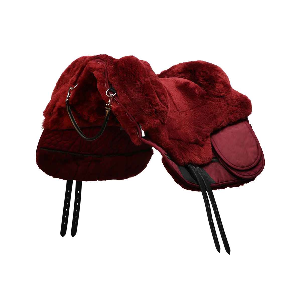  EDIX® Signor Merino sheepskin Barebackpad, burgundy - 31