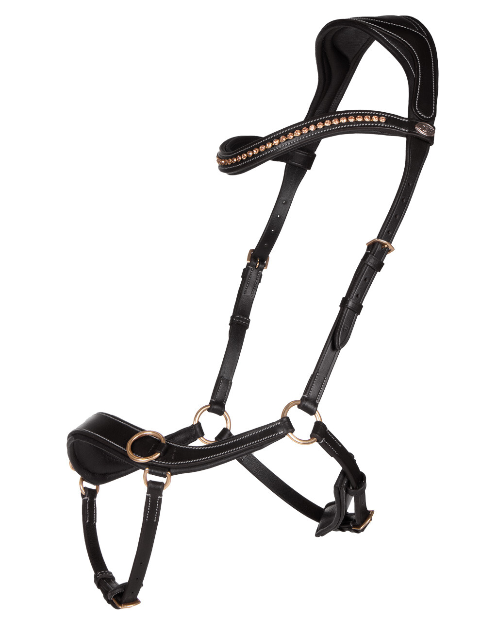 Sidepull / Bitless Bridle QHP Sensitive, anatomiskt, inkl. tyglar, svart - 3